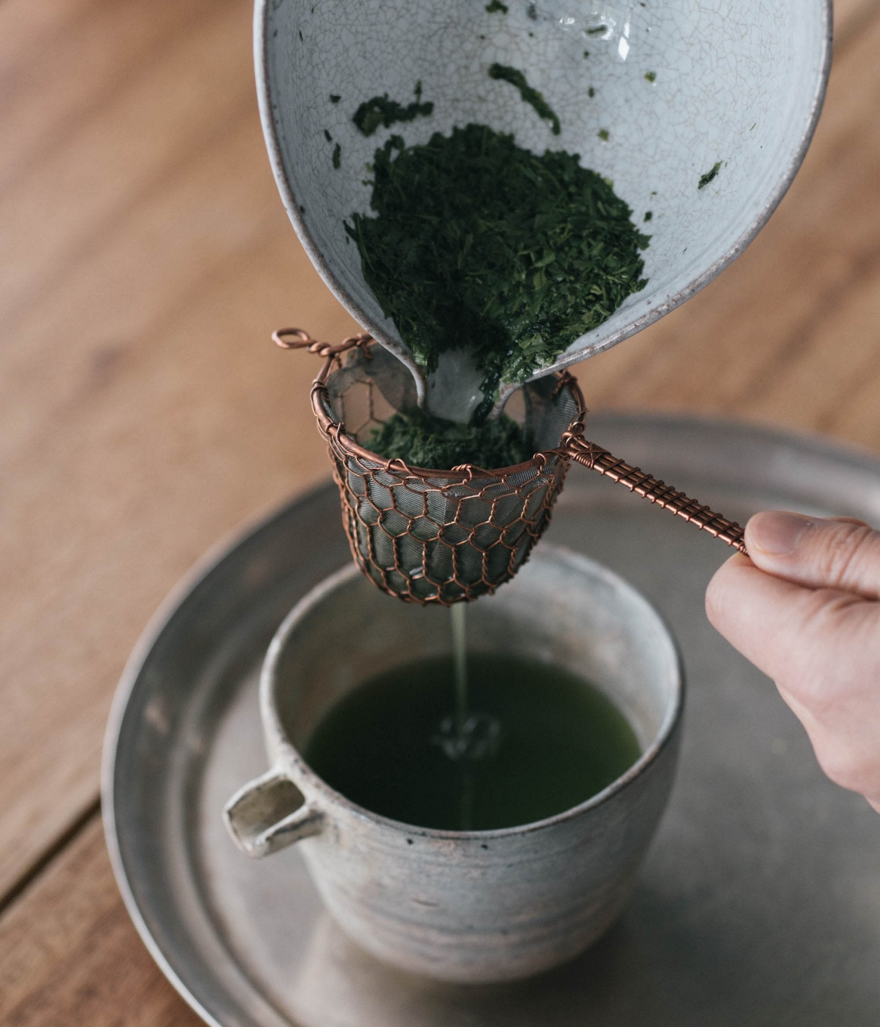 銅の茶漉し｜辻和金網