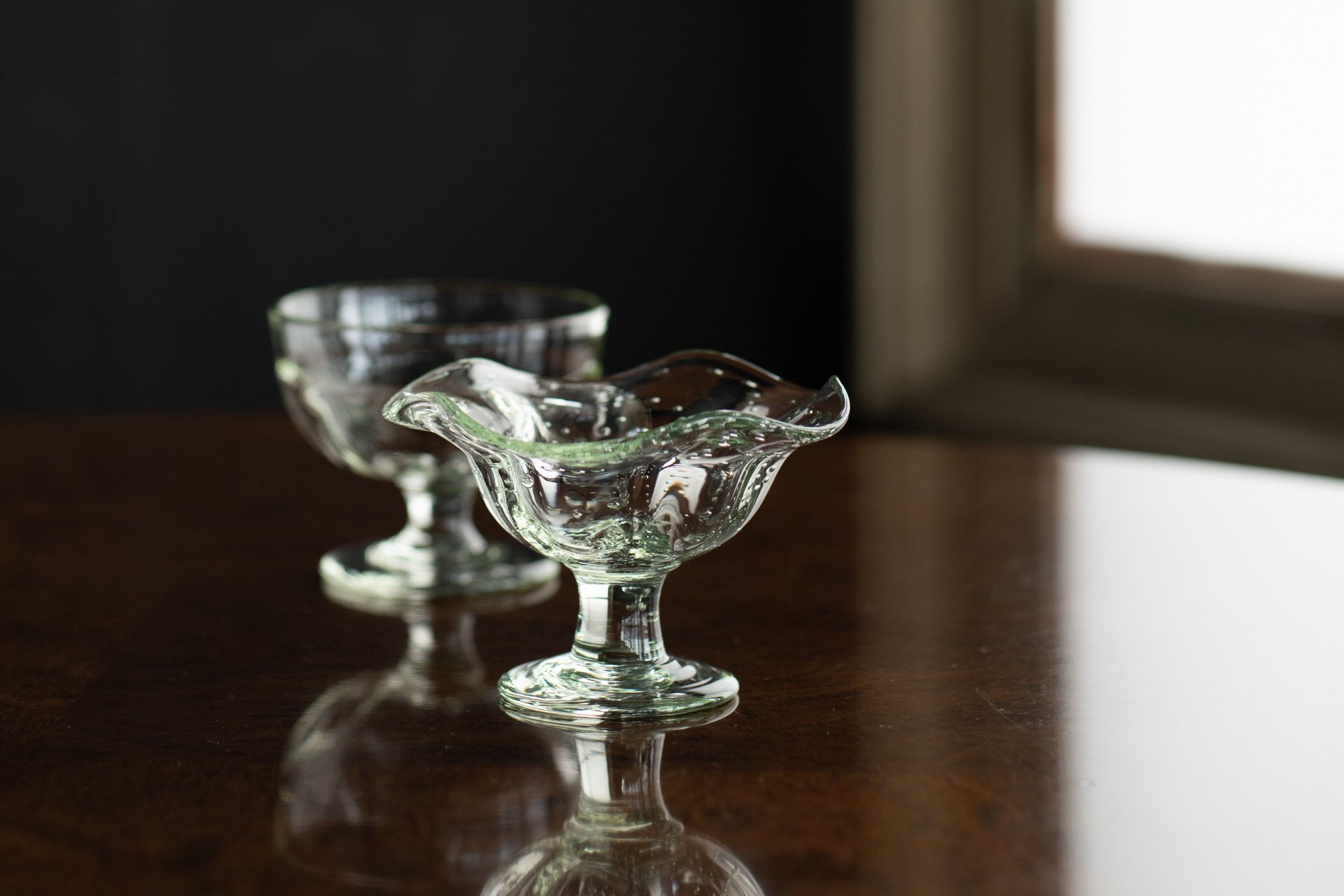 ガラス工房 橙/デザートカップ/くるみガラス