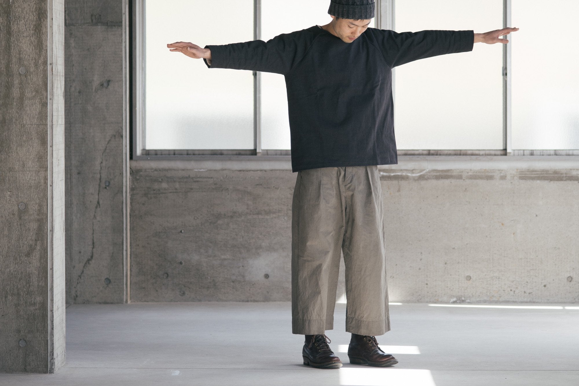 宝島染工/ワイドクロップドパンツ