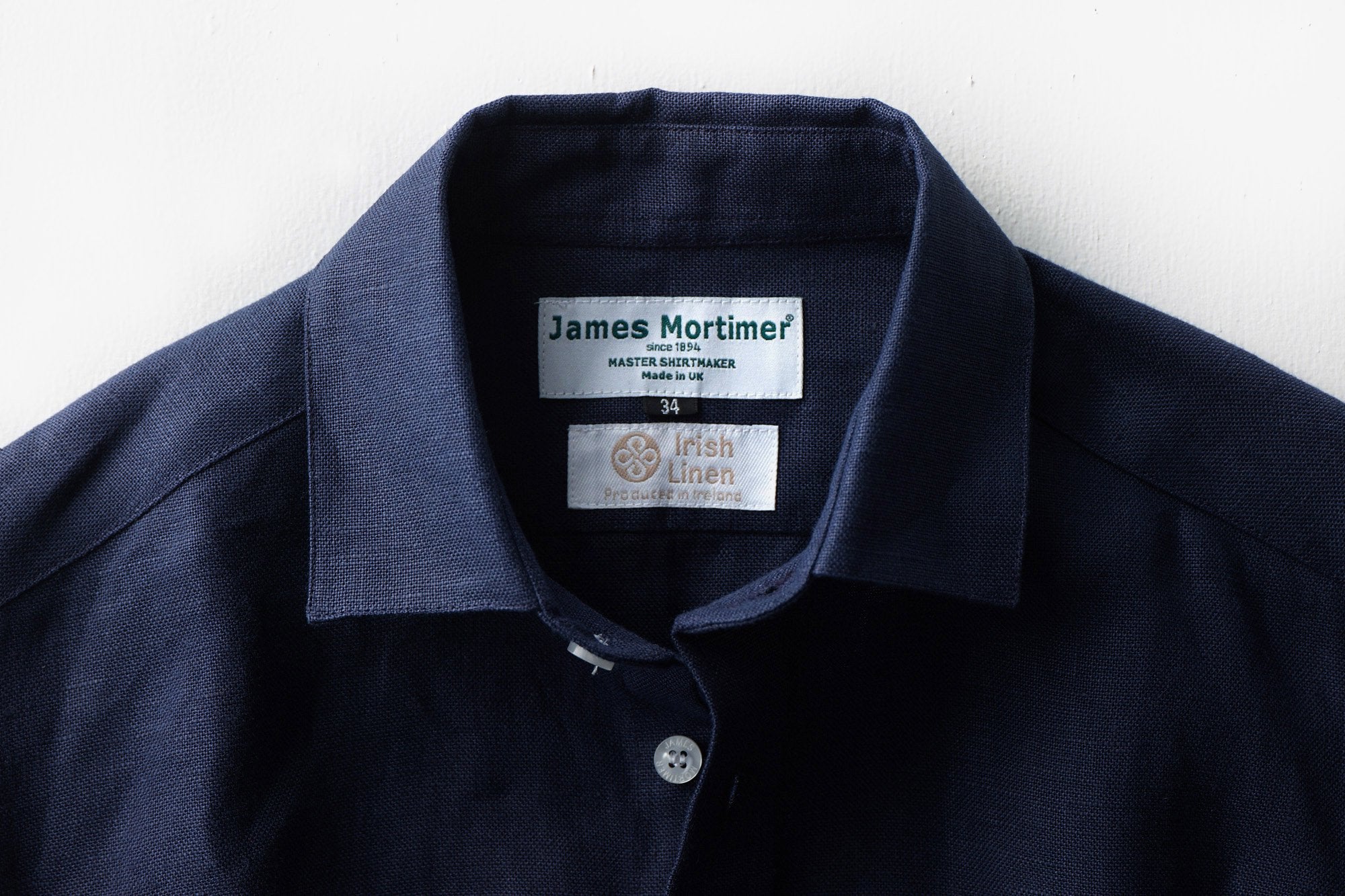 James Mortimer/レギュラーカラーシャツ/アイリッシュヘビーリネン
