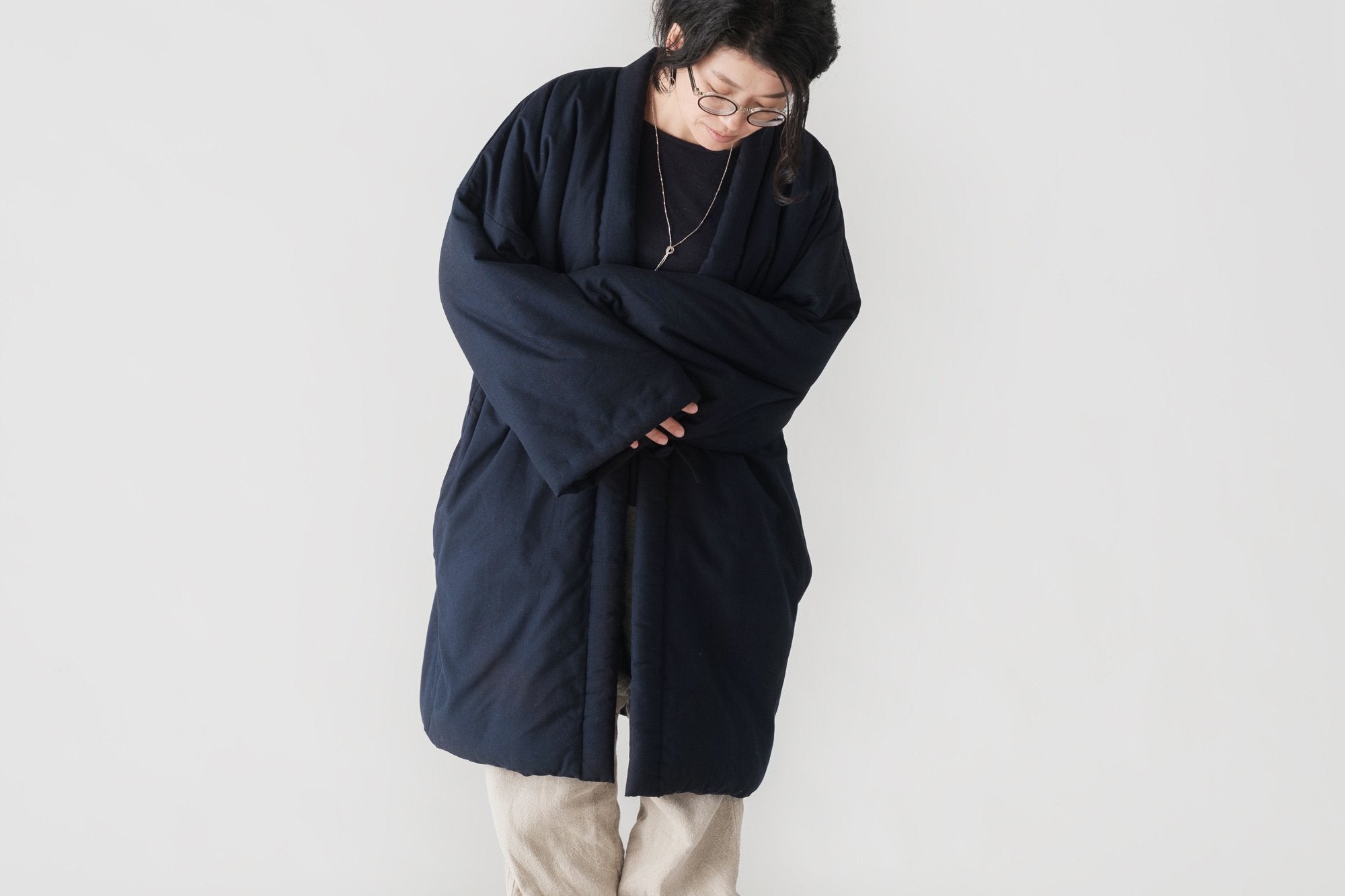 宮田織物/山並み袢天/oversized