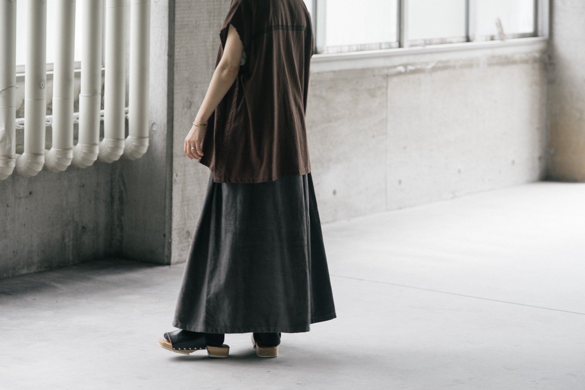 tamaki niime/powan skirt long/cotton