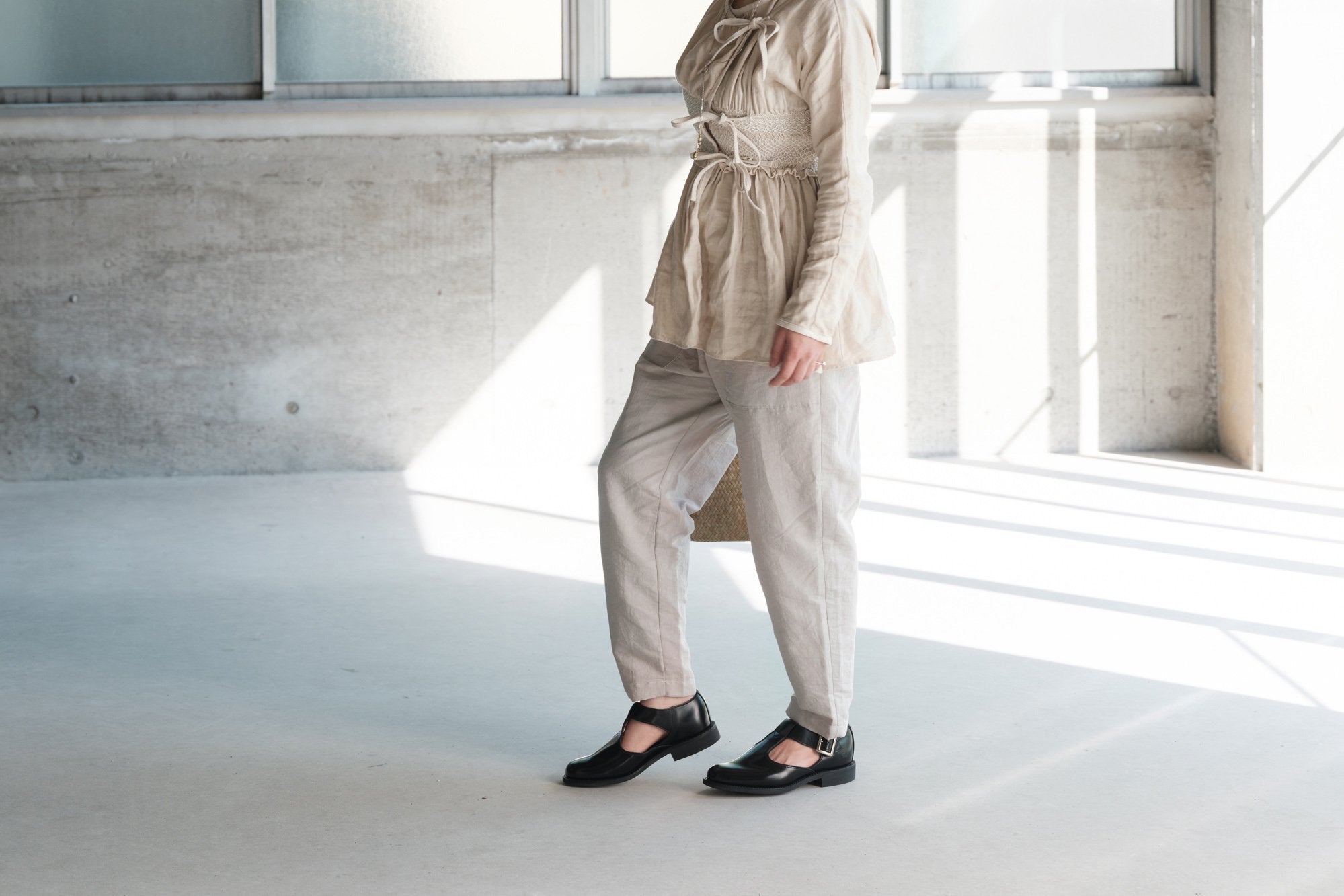 ASEEDONCLOUD/HW EASY TROUSERS/Linen nylon