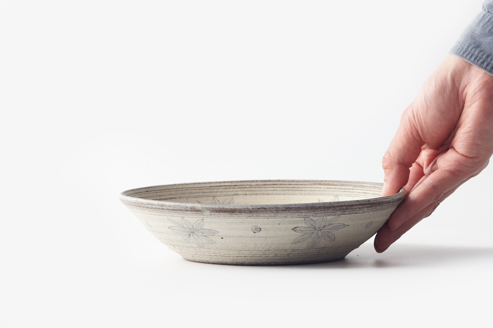 角りわ子/白線彩紋鉢