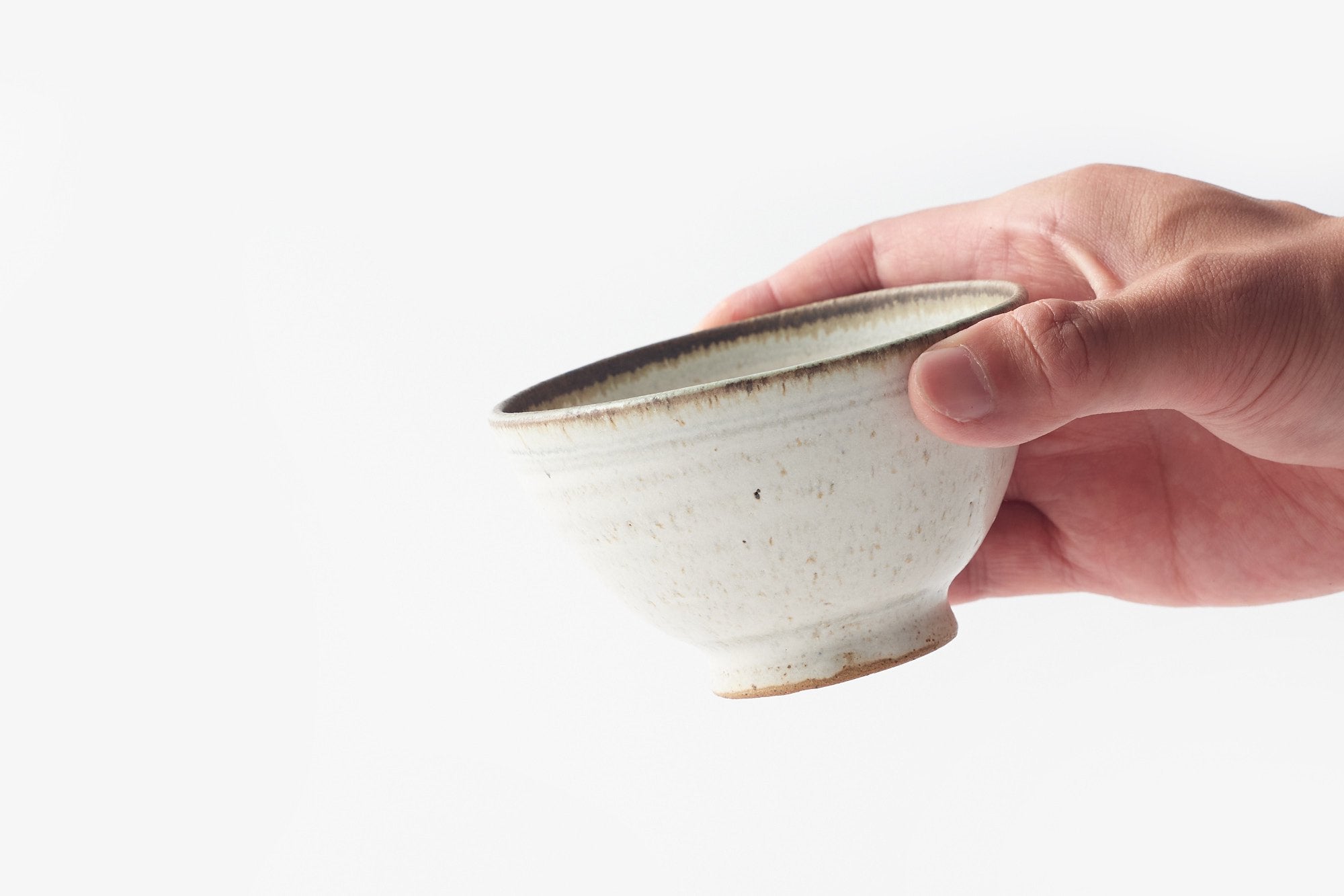 角りわ子/黒墨釉線紋汲出 白色釉呉須線汲出 白釉線紋汲出