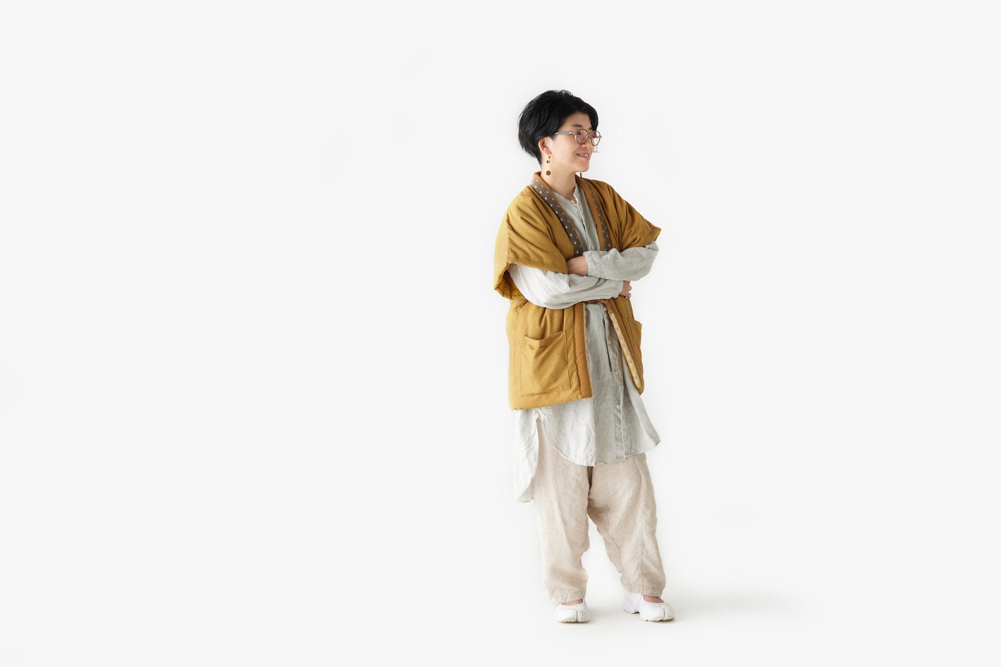 宮田織物/半袖半纏 なでしこやっこ