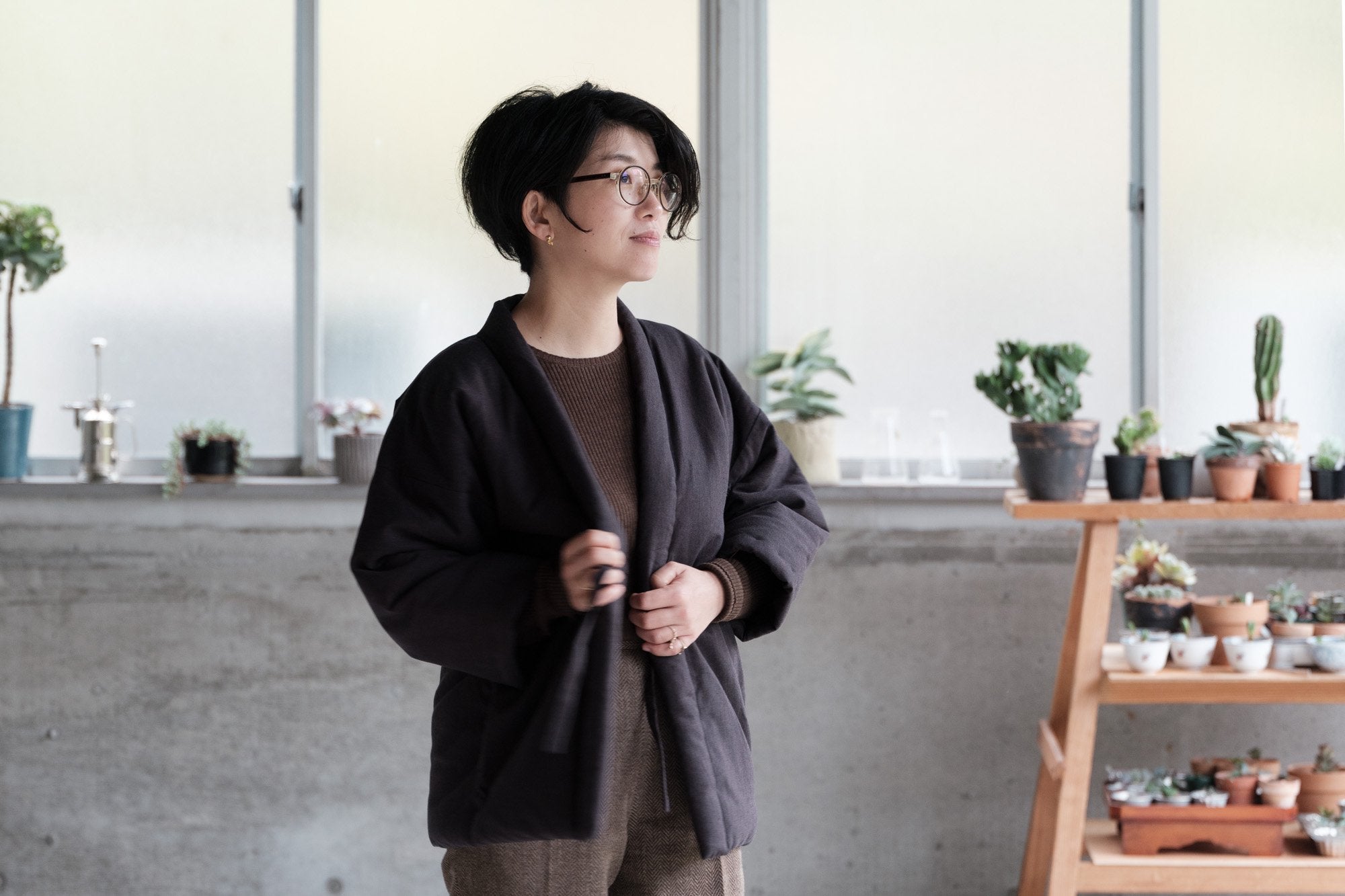 宮田織物/山並み袢天/shortsized