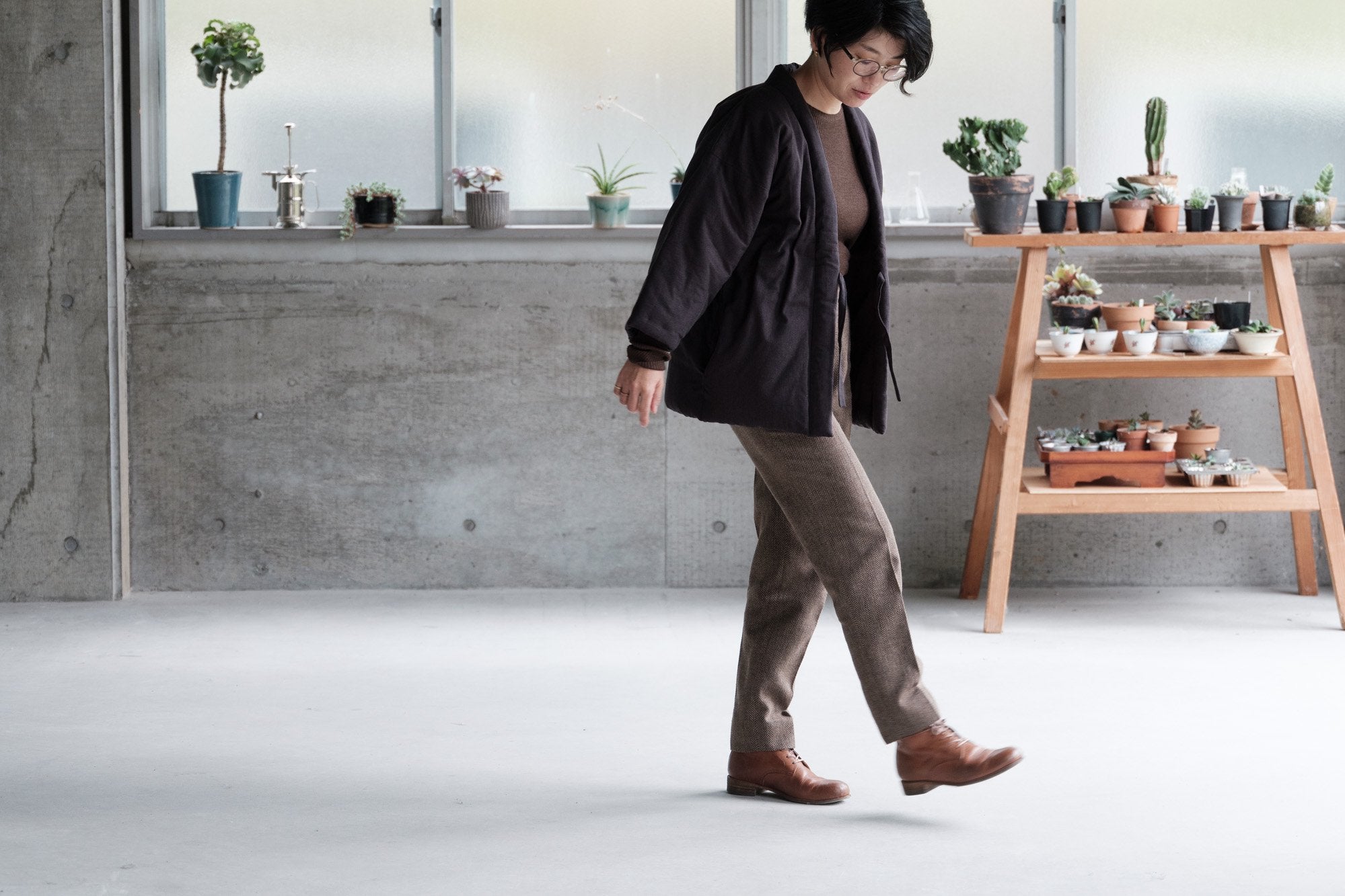 宮田織物/山並み袢天/shortsized