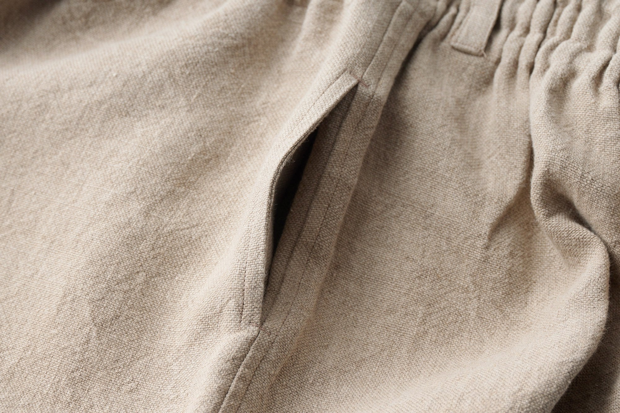 石徹白洋品店/はかま/リネン/生成 厚/long