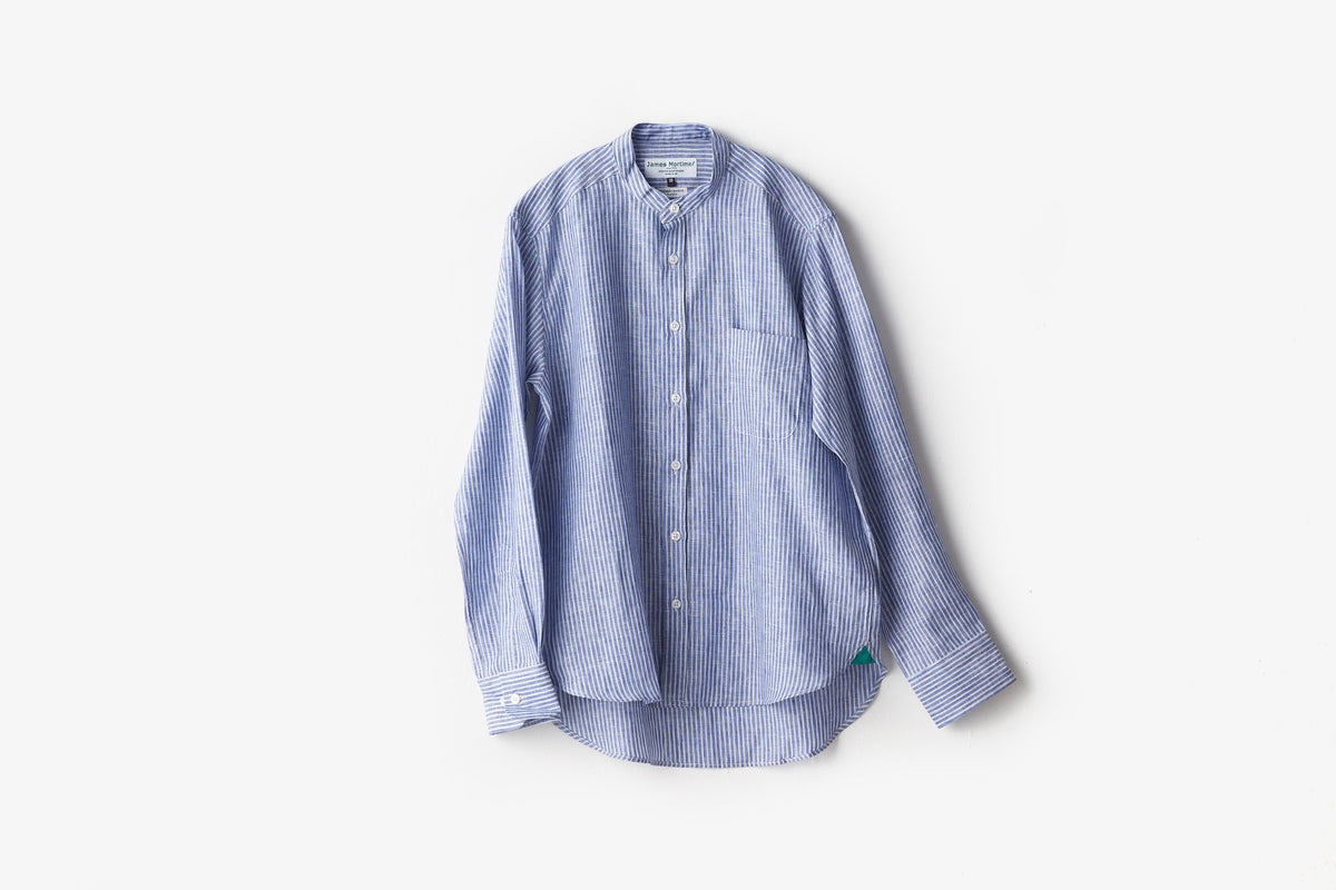 バンドカラーシャツ THOMAS MASON Gold Linen｜James Mortimer