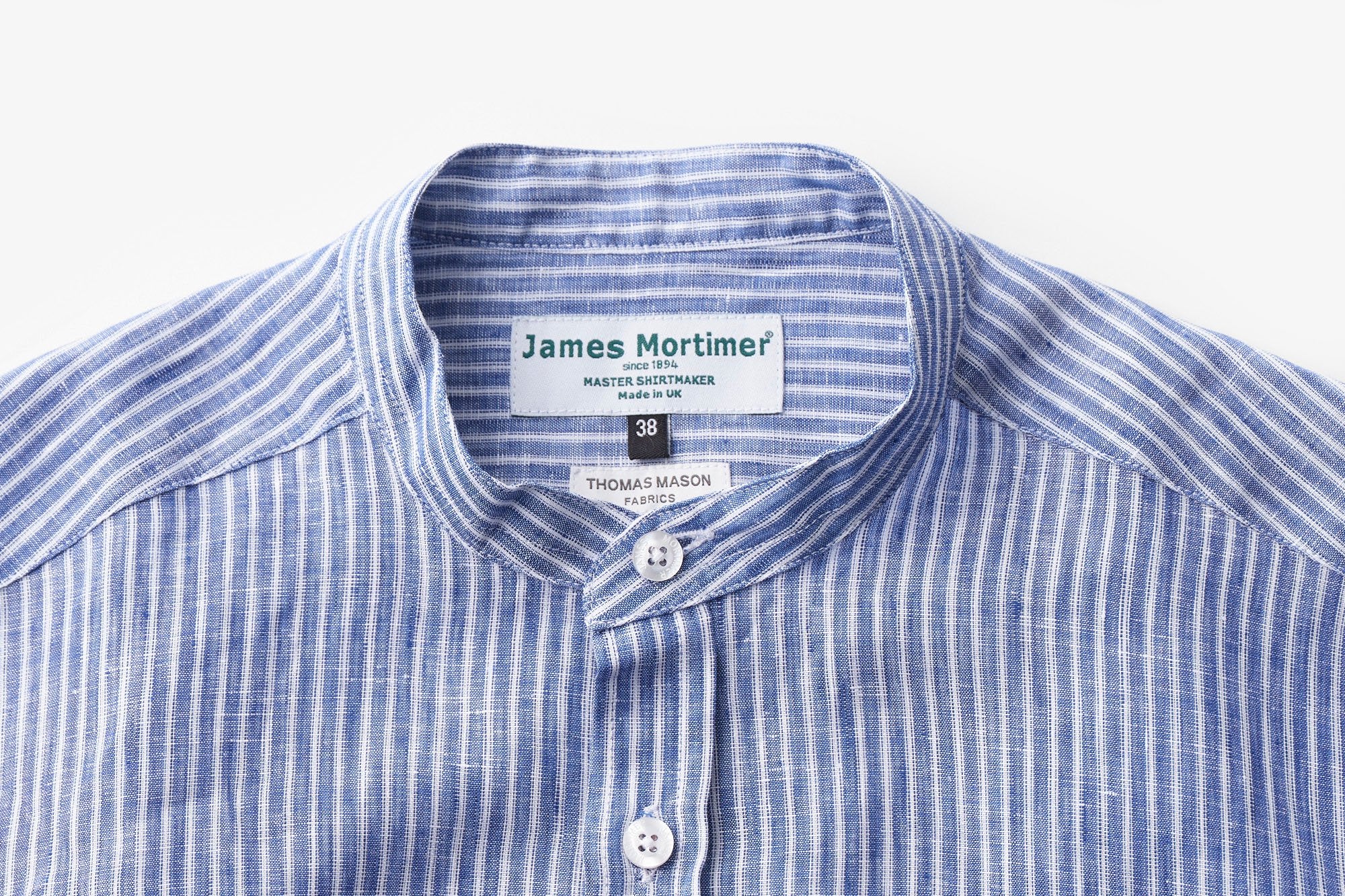 James Mortimer/バンドカラーシャツ/THOMAS MASON/Gold Linen