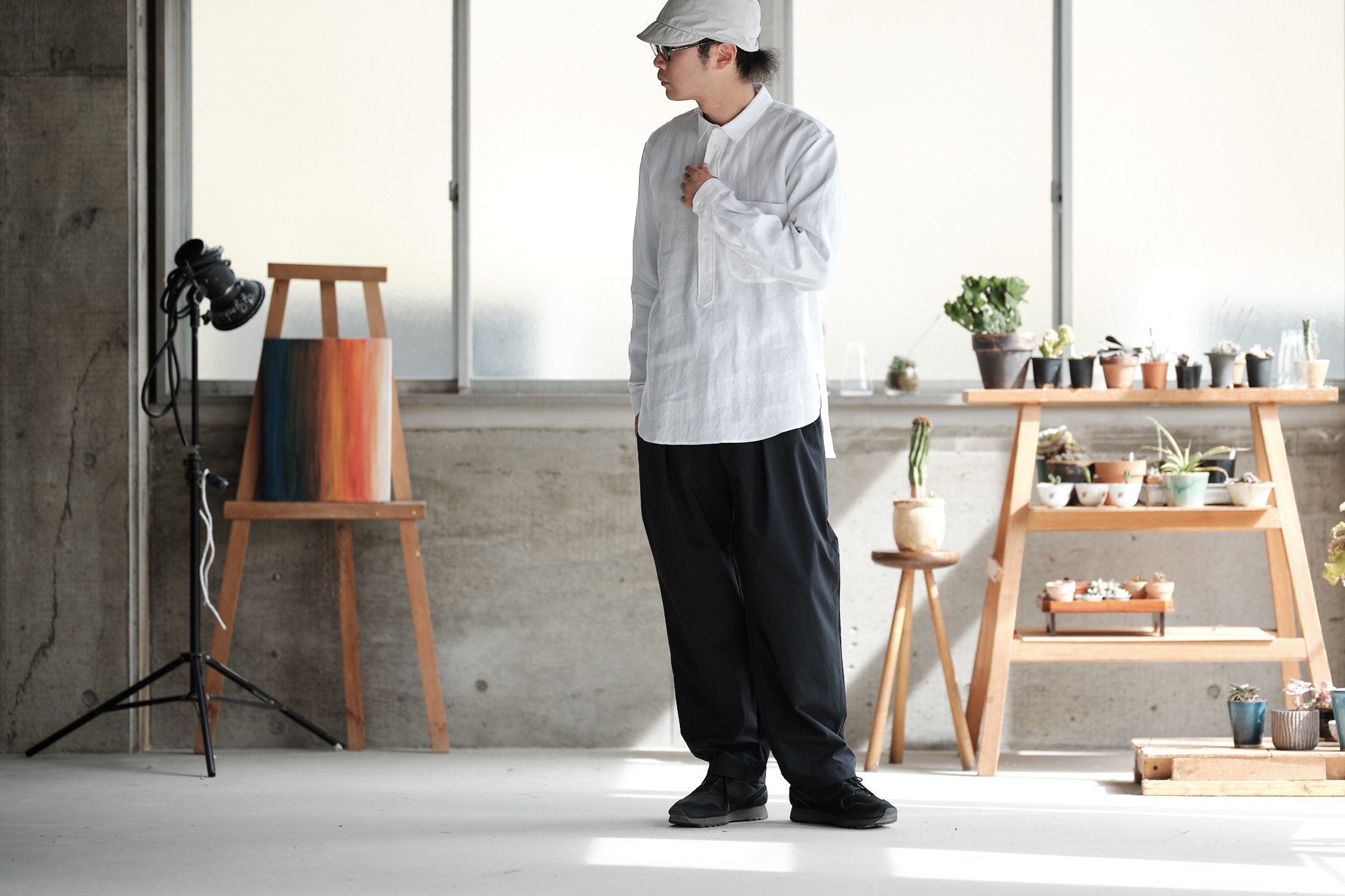 ASEEDONCLOUD/HW pull-on shirt/リネン