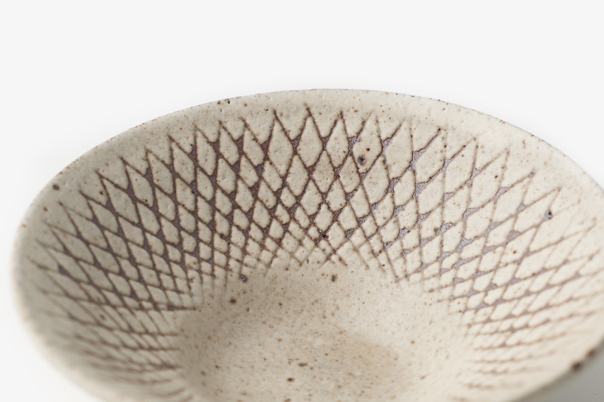 角りわ子/白釉線紋小鉢