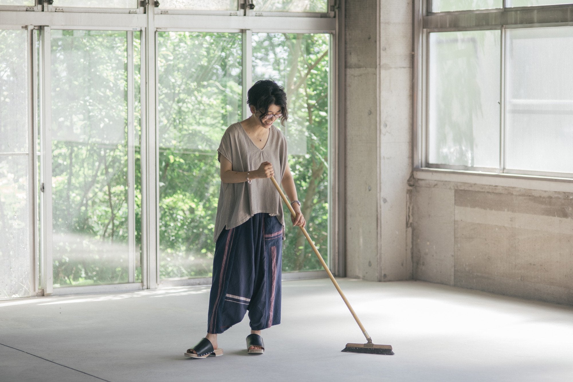 tamaki niime/fuwa-T short/cotton