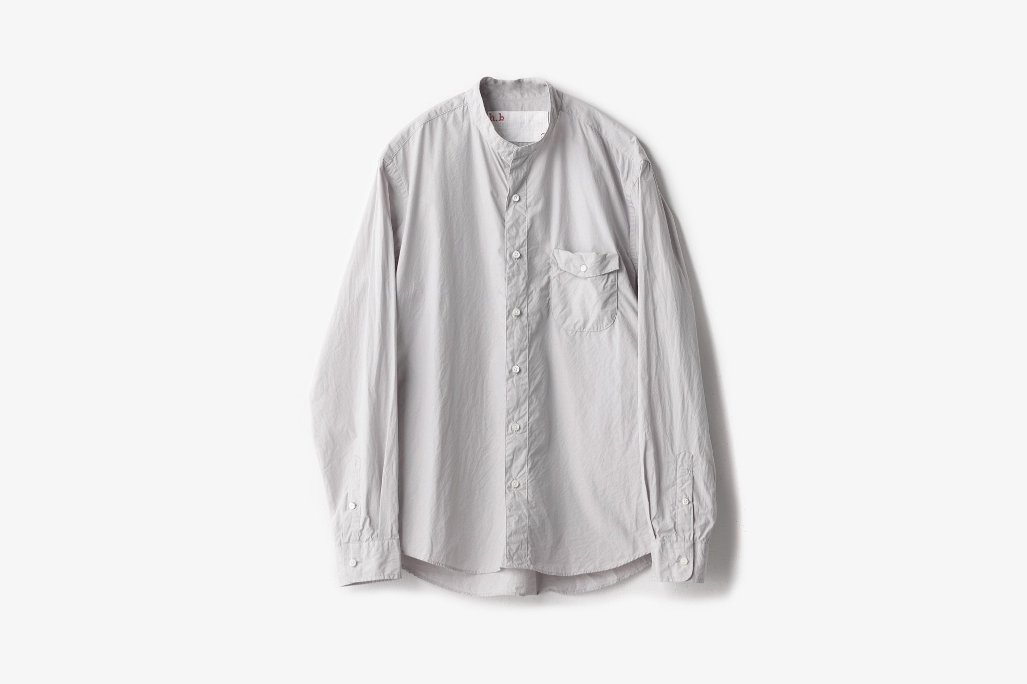 classico/h.b スタンドカラーシャツ/organic typewriter cloth