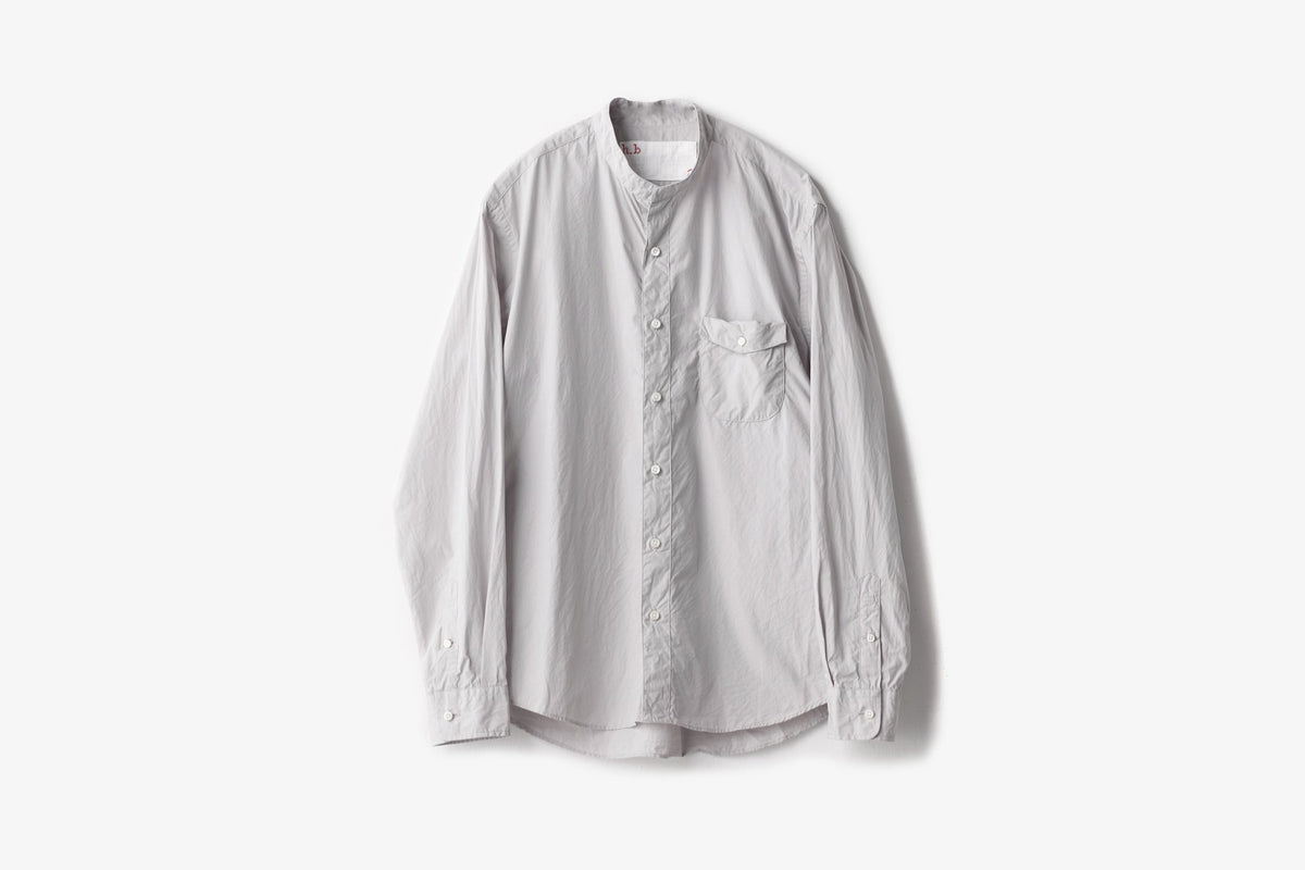 h.b スタンドカラーシャツ organic typewriter cloth｜classico