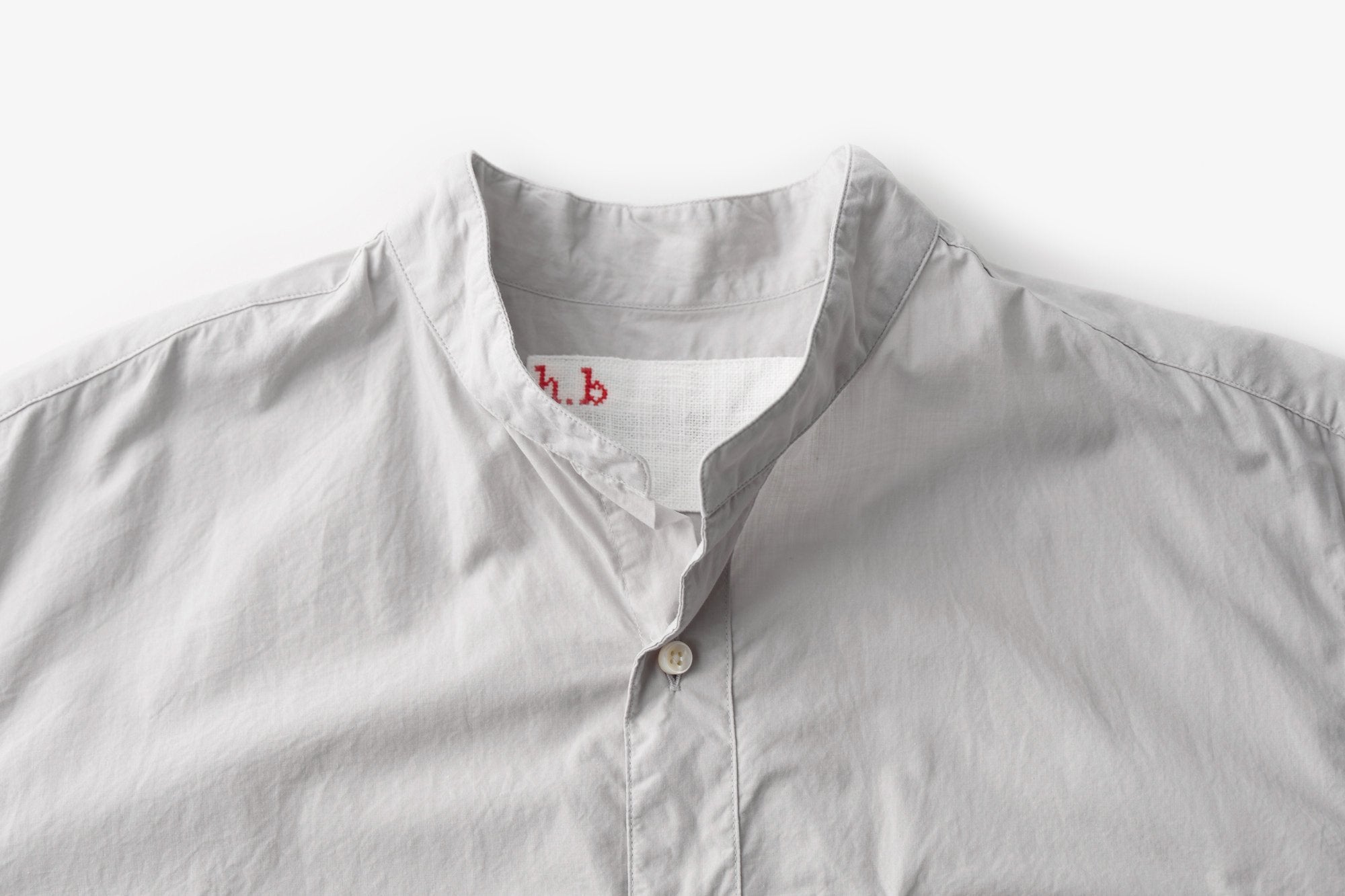 classico/h.b スタンドカラーシャツ/organic typewriter cloth