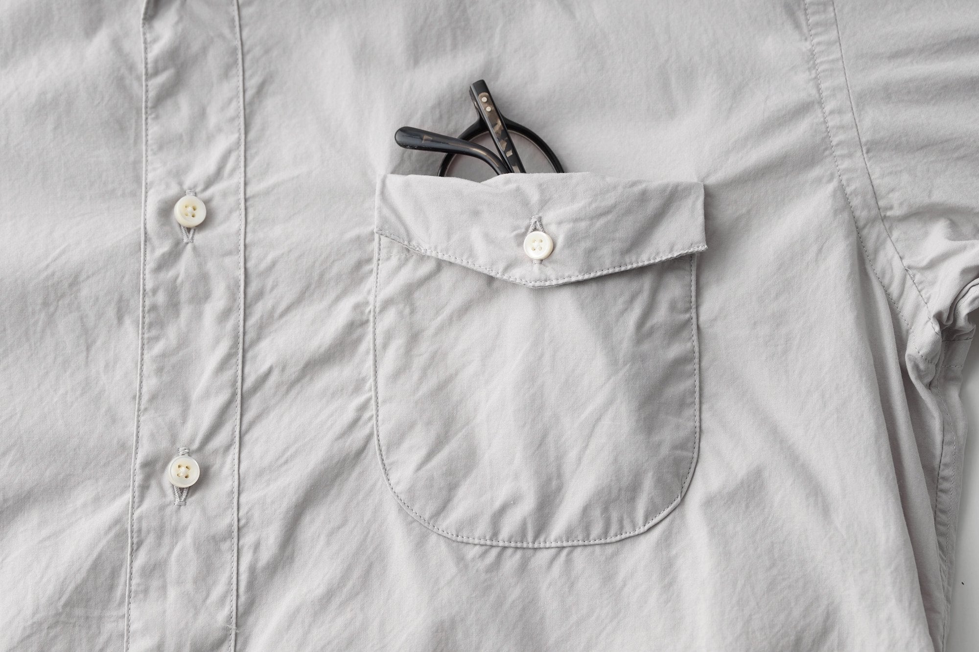 classico/h.b スタンドカラーシャツ/organic typewriter cloth