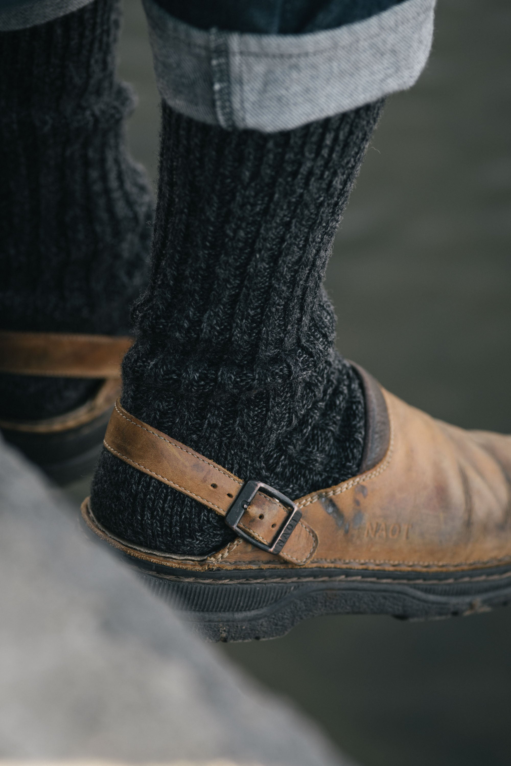 わざわざ/湯たんぽみたいなリブウール靴下/プレゼント