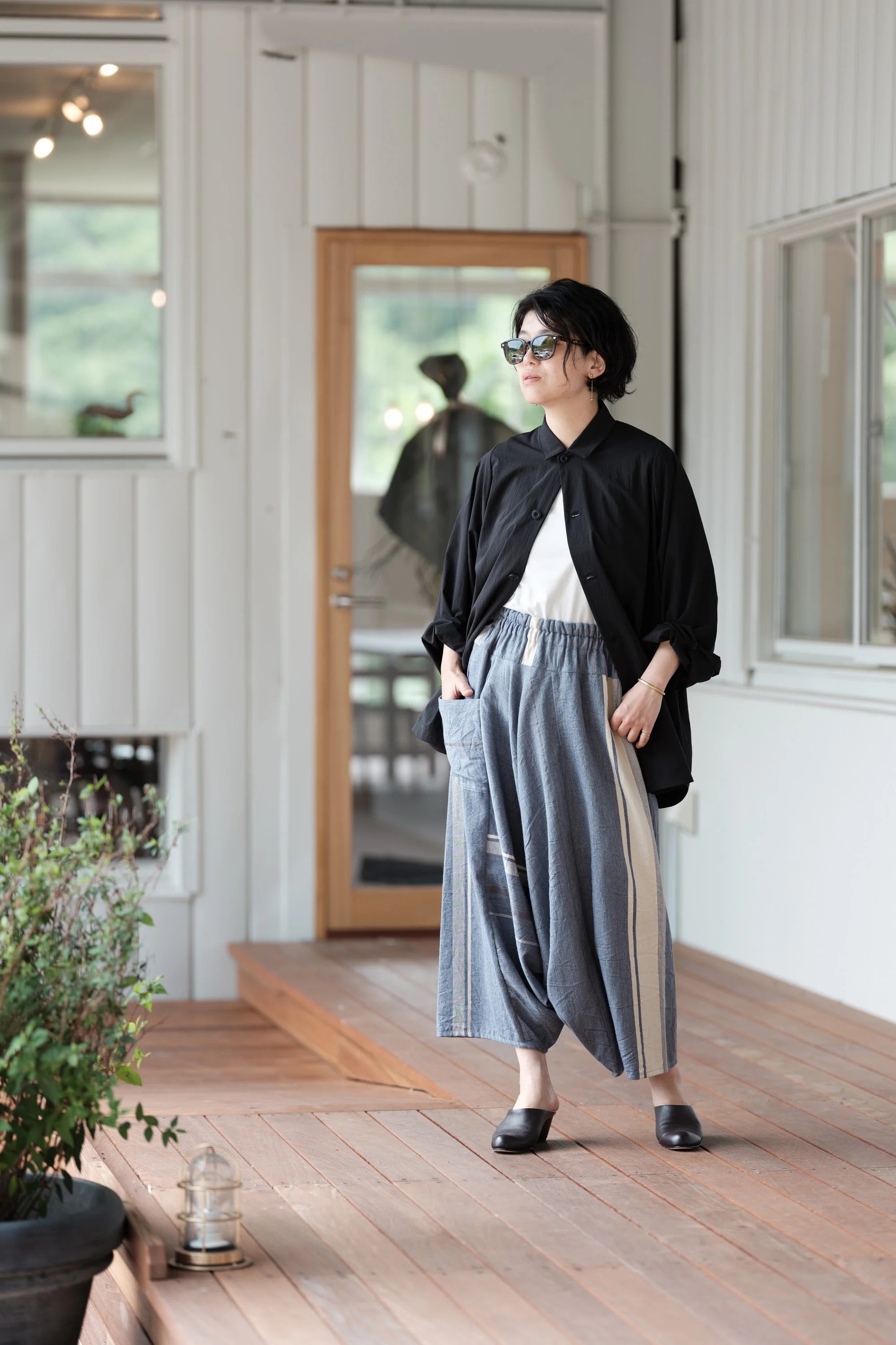 tamaki niime/tarun pants long/cotton