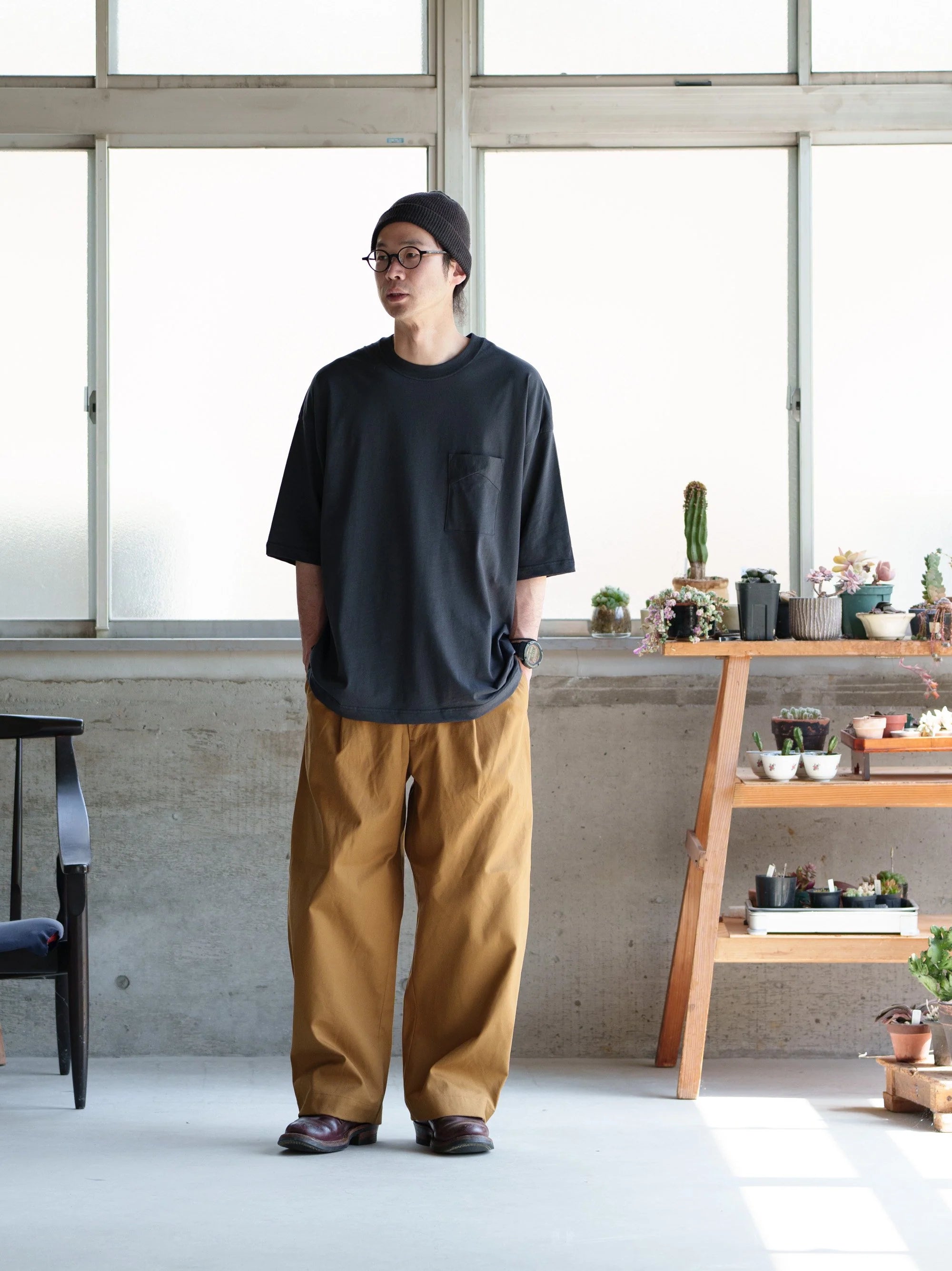 ASEEDONCLOUD/HW wide trousers/Duck Camel