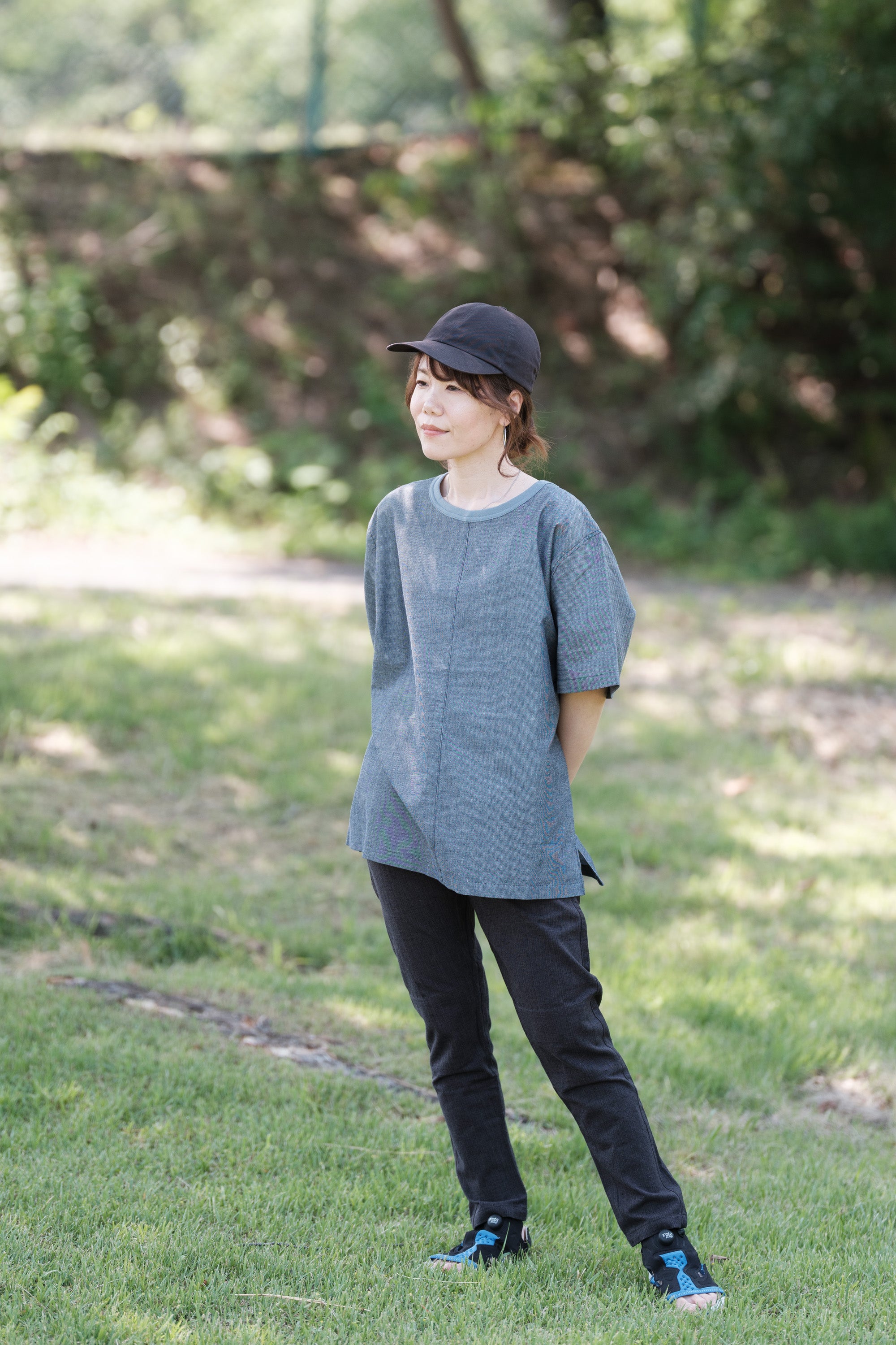 うなぎの寝床/久留米絣/Tシャツ/無地 ちぢみ