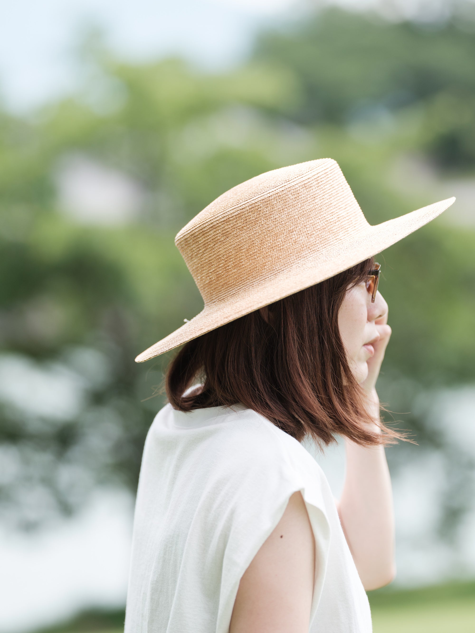 極細麦 カンカン帽｜石田製帽