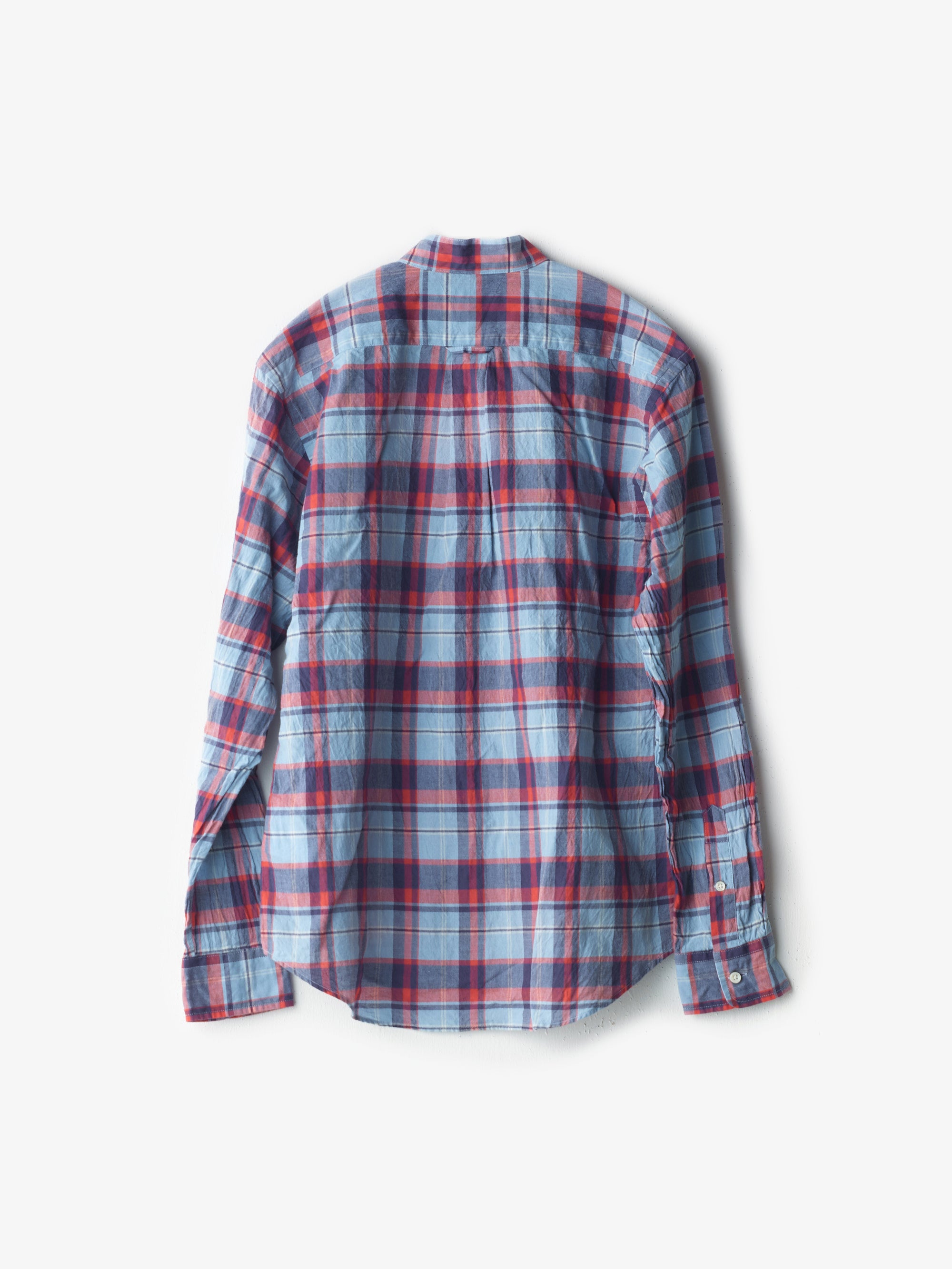 classico/h.b スタンドカラーシャツ/オーガニックコットン/sundar check