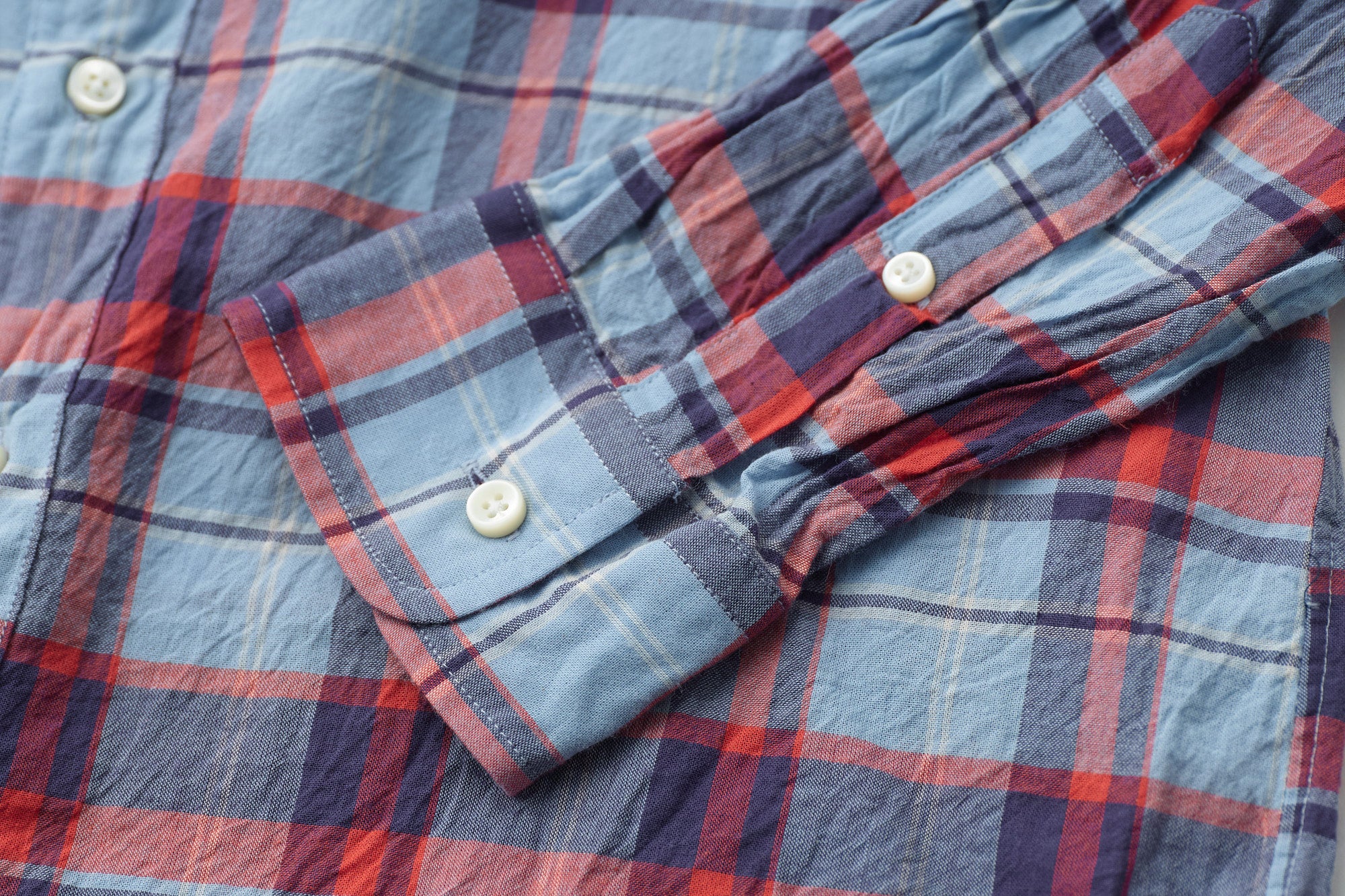 classico/h.b スタンドカラーシャツ/オーガニックコットン/sundar check