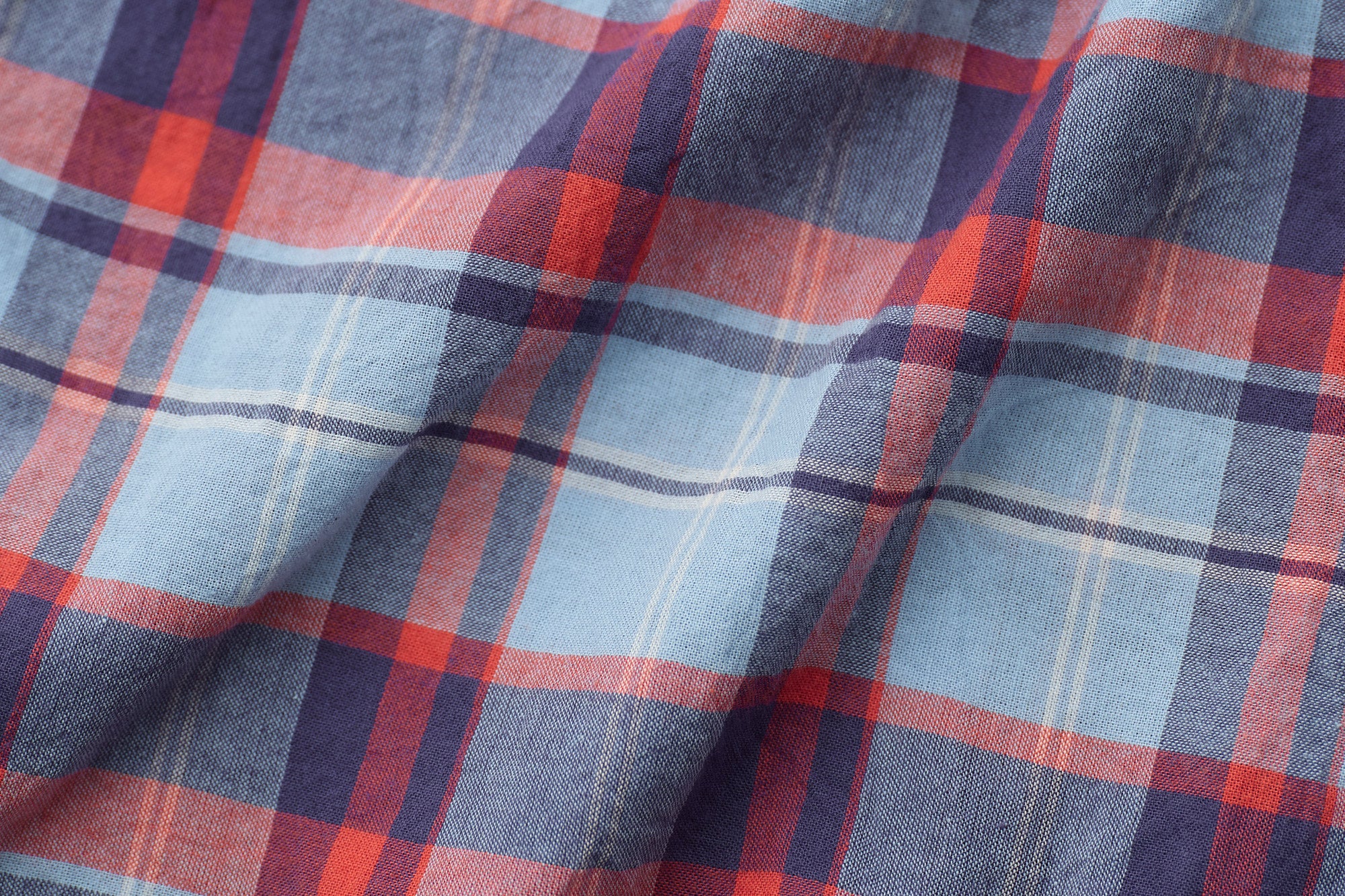 classico/h.b スタンドカラーシャツ/オーガニックコットン/sundar check