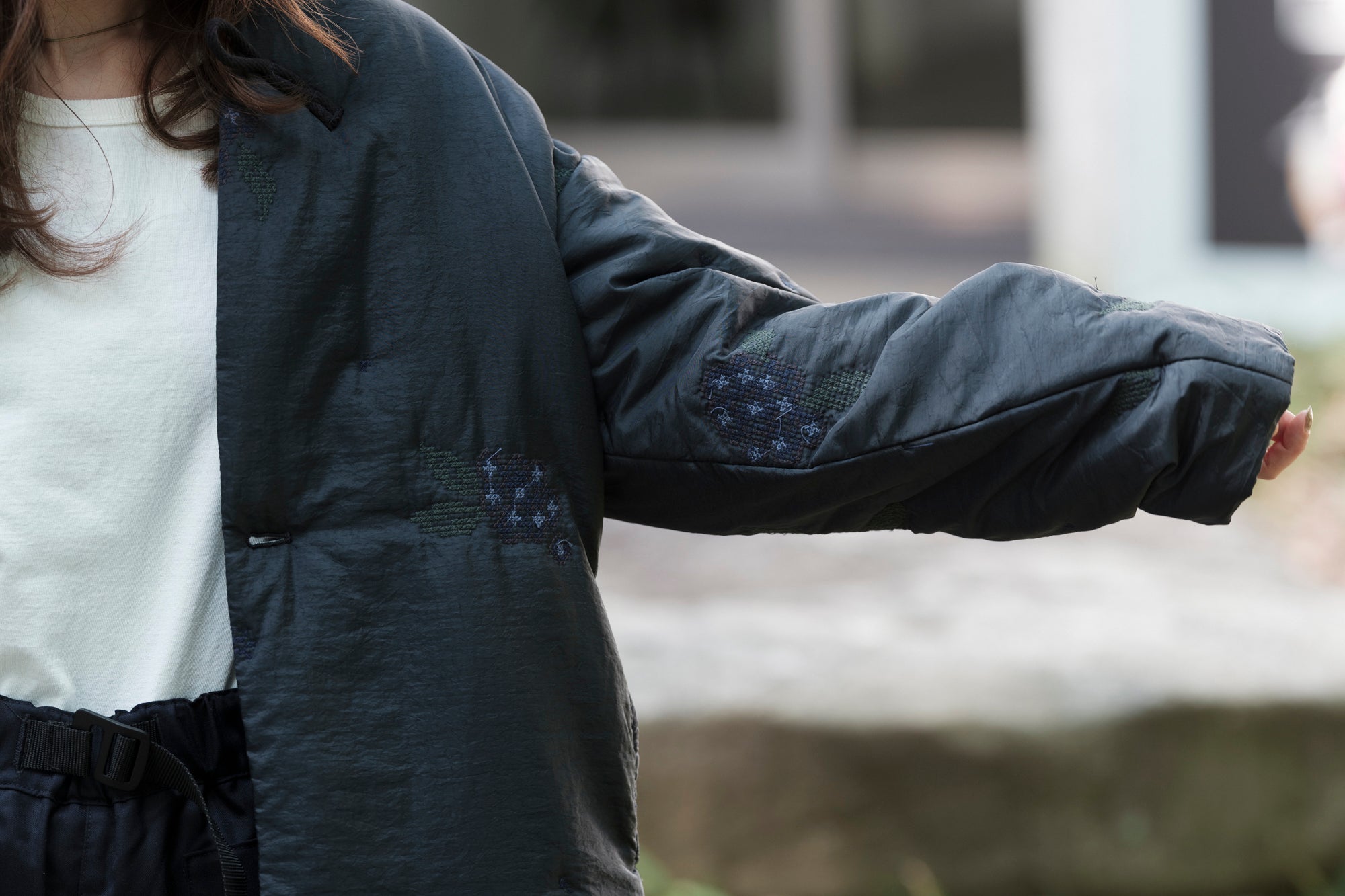 ASEEDONCLOUD/Fog collector's blouson Sankayo embroidery quilt