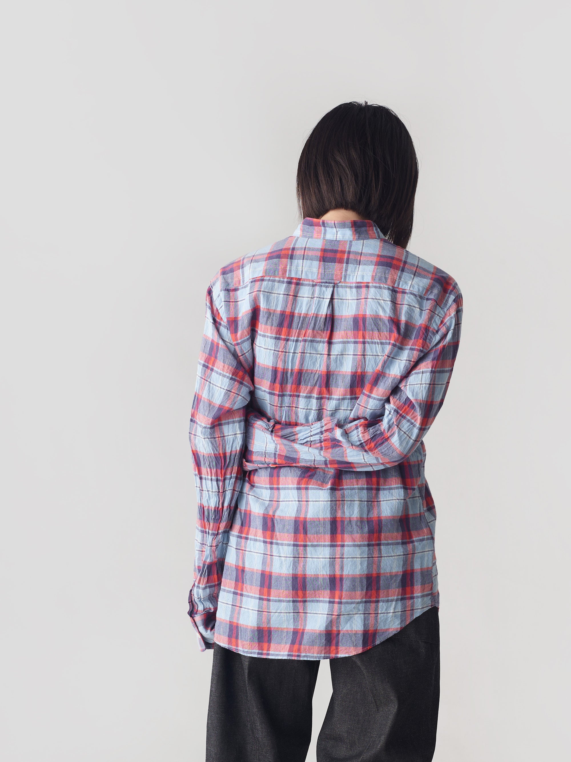 classico/h.b スタンドカラーシャツ/オーガニックコットン/sundar check