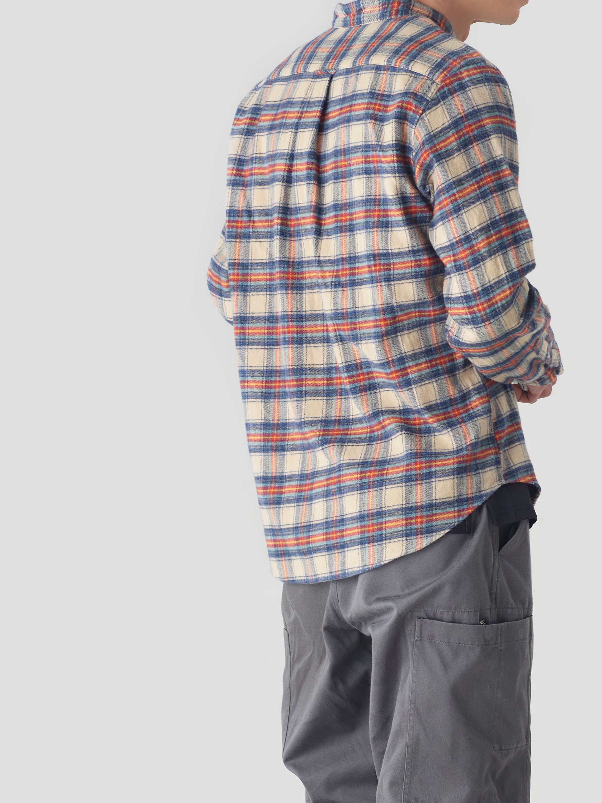 classico/h.b スタンドカラーシャツ/flannel check