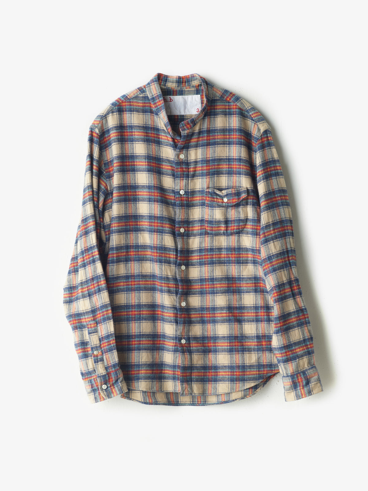 h.b スタンドカラーシャツ flannel check｜classico