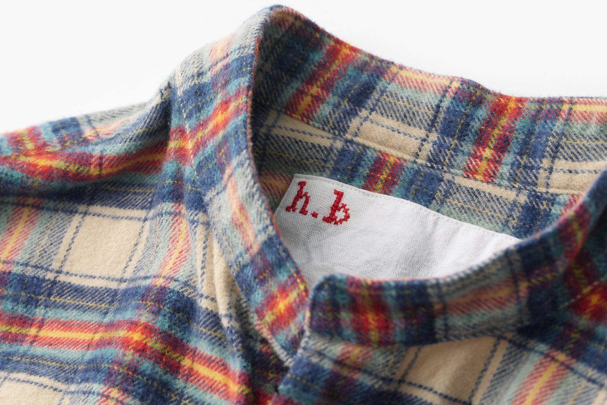 classico/h.b スタンドカラーシャツ/flannel check