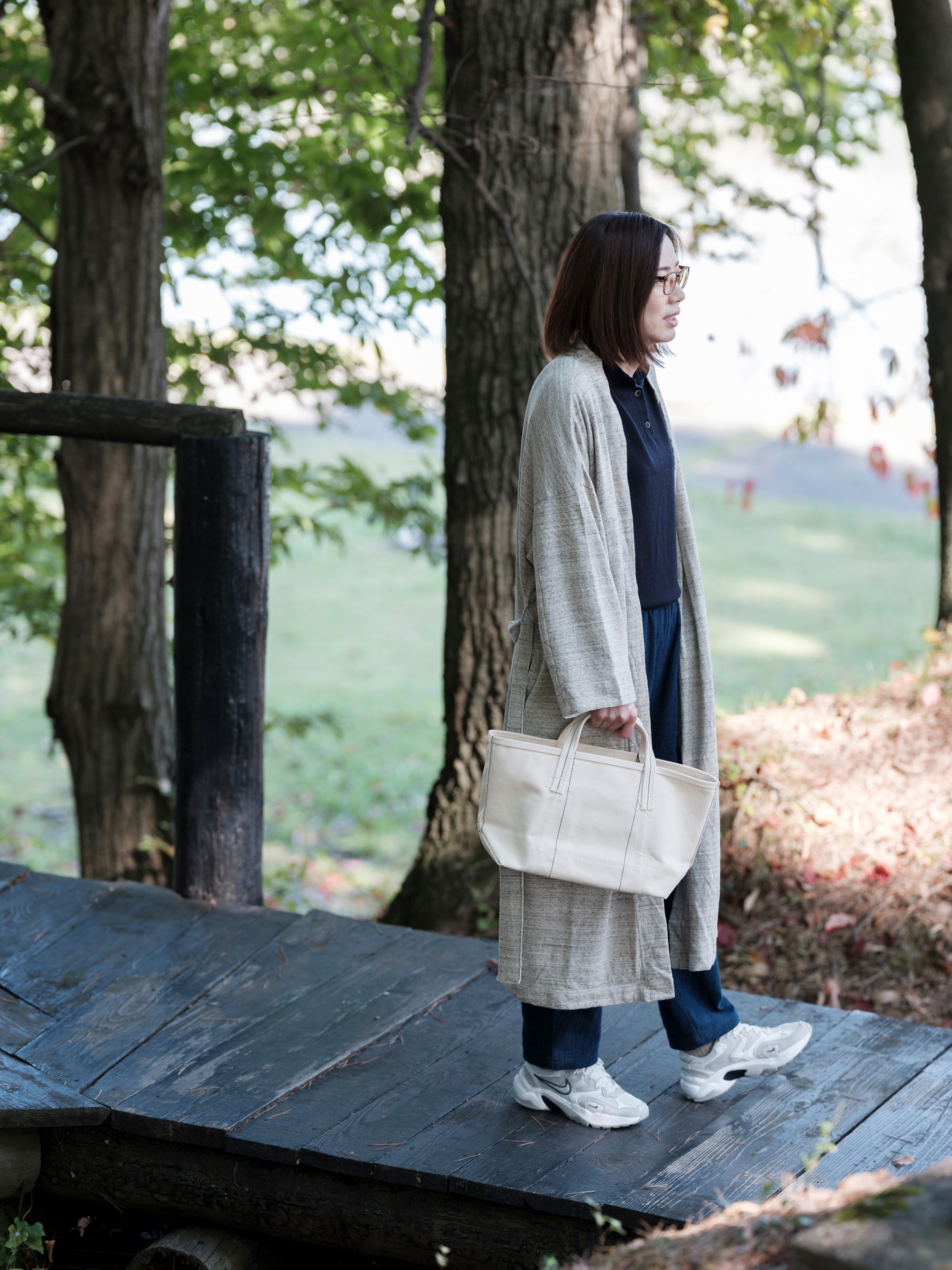 yohaku/緑綿ガーゼ微起毛/ロングカーディガン