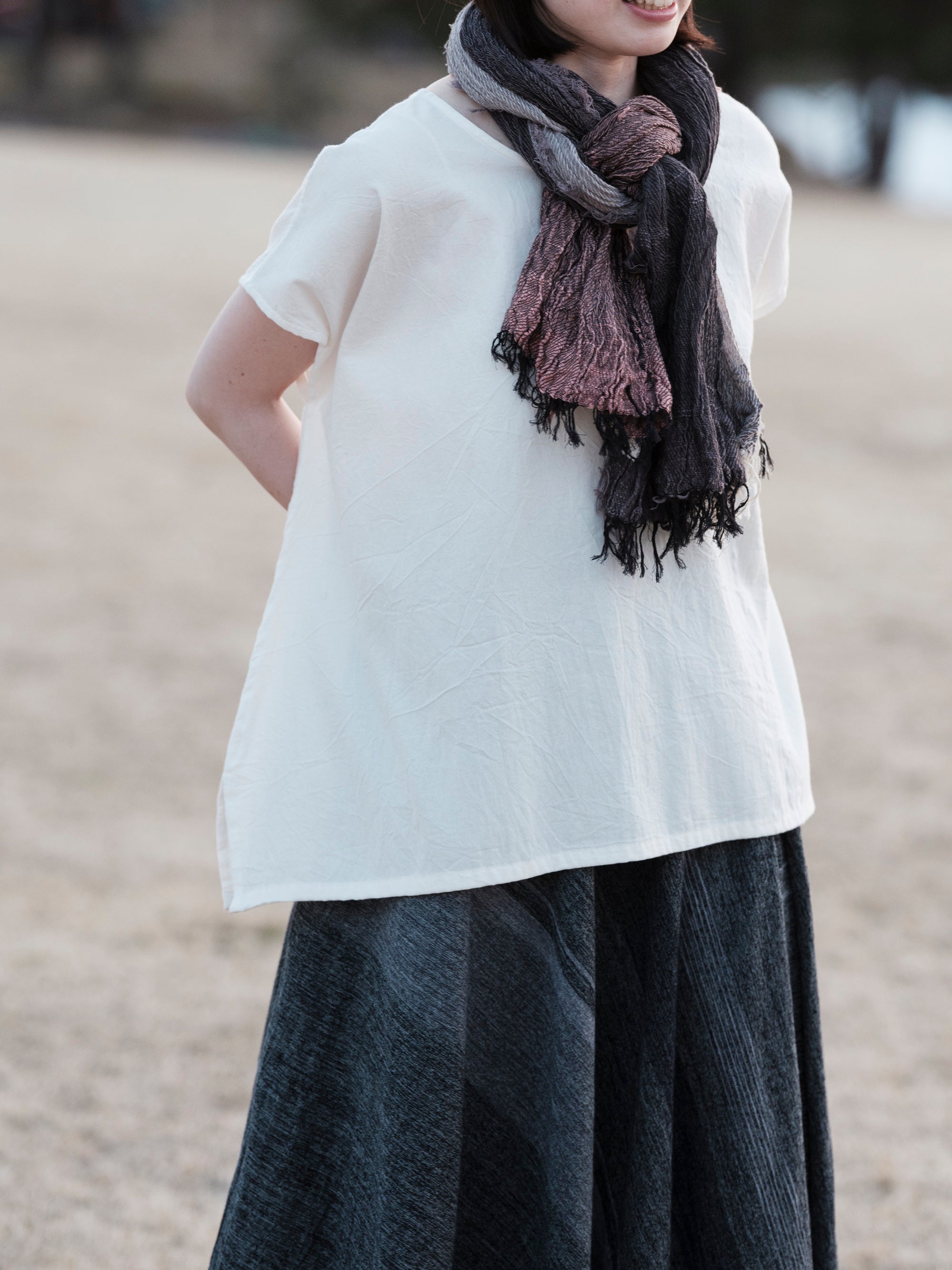 tamaki niime/fuwa-T short/cotton