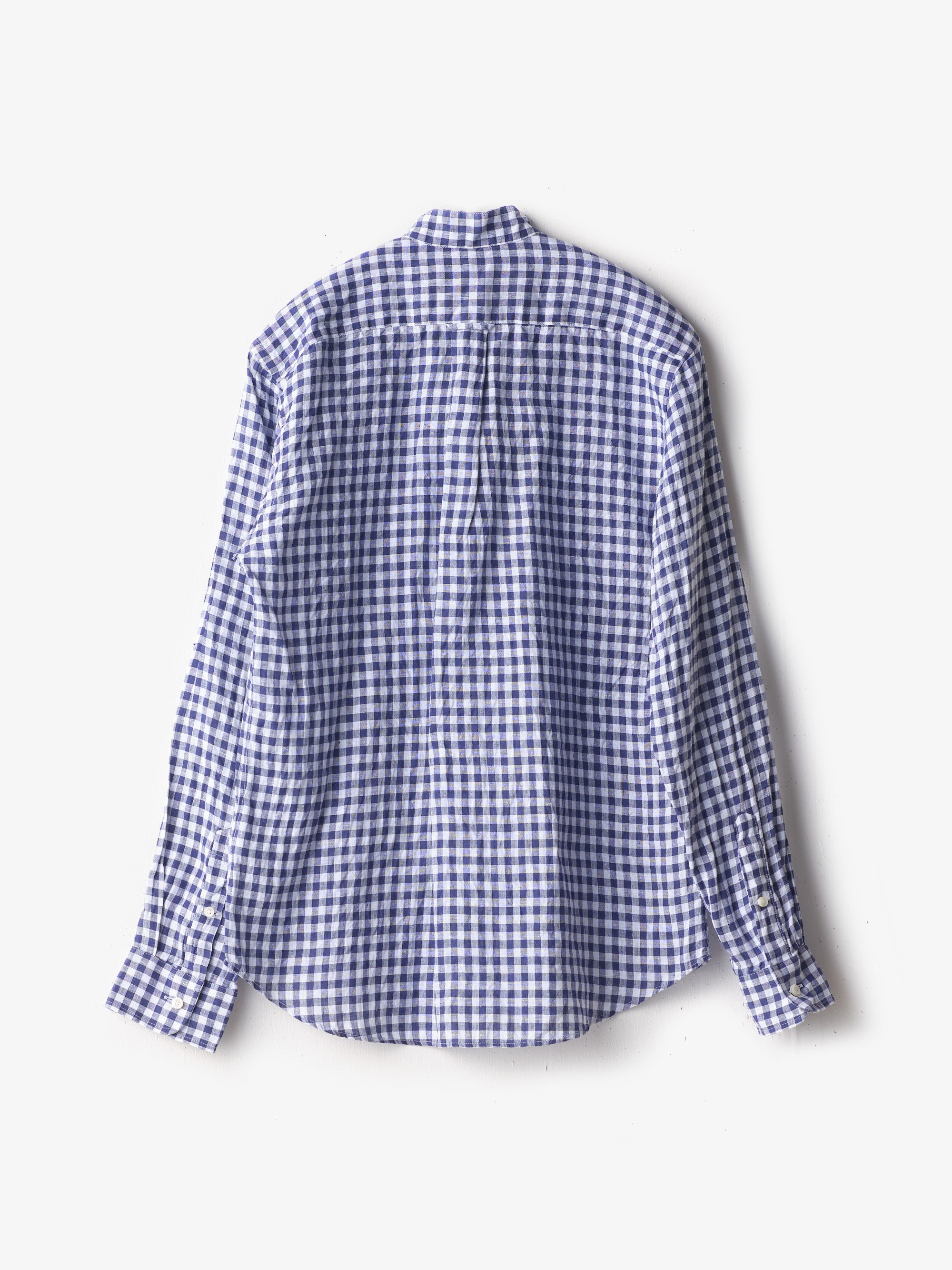 classico/h.b スタンドカラーシャツ/ハードマンズリネン gingham