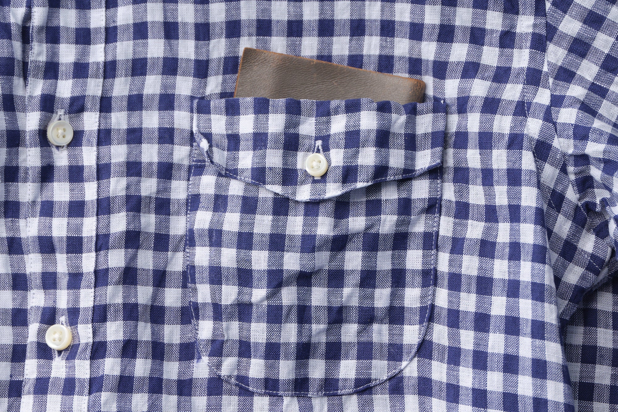 classico/h.b スタンドカラーシャツ/ハードマンズリネン gingham