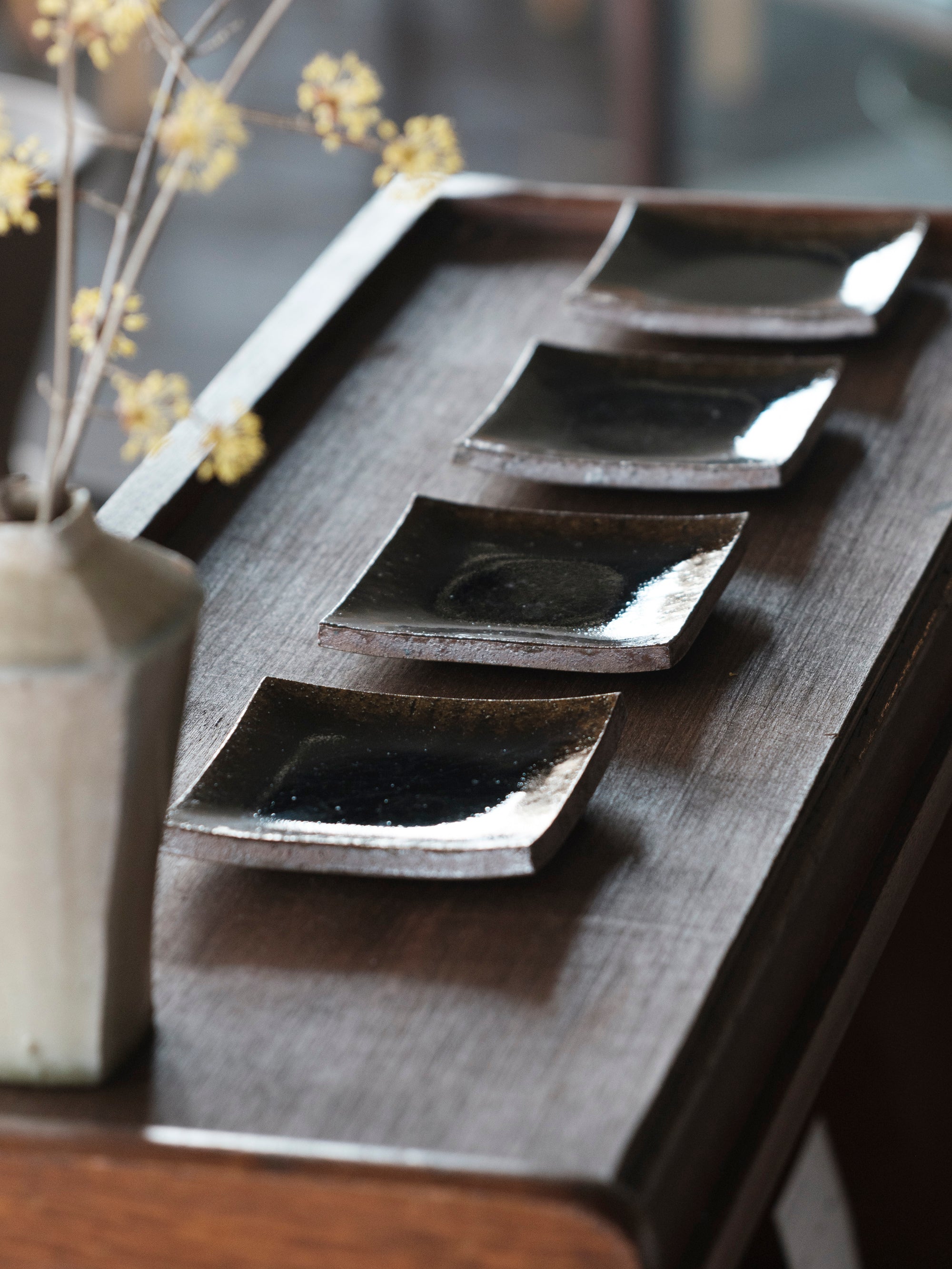 健太郎窯/飴釉銘々皿/小