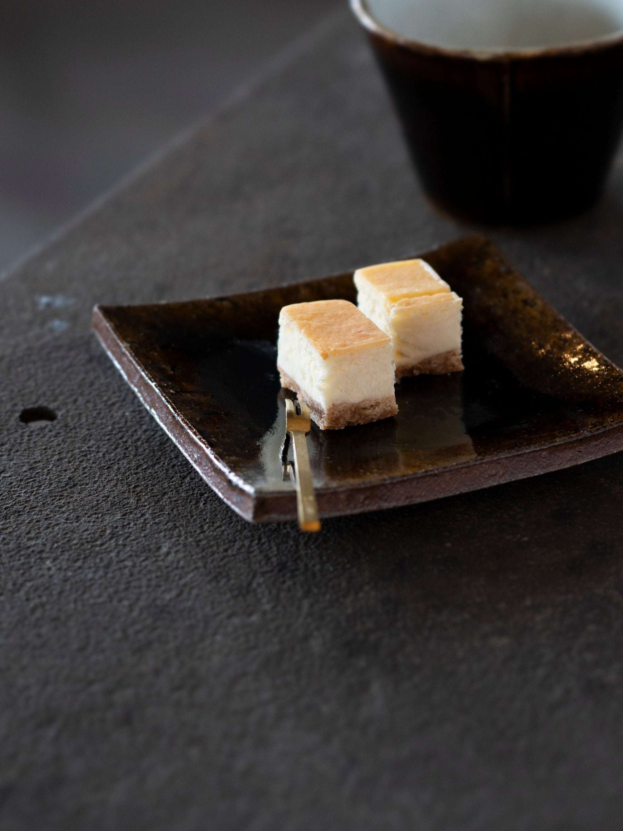 健太郎窯/飴釉銘々皿/小