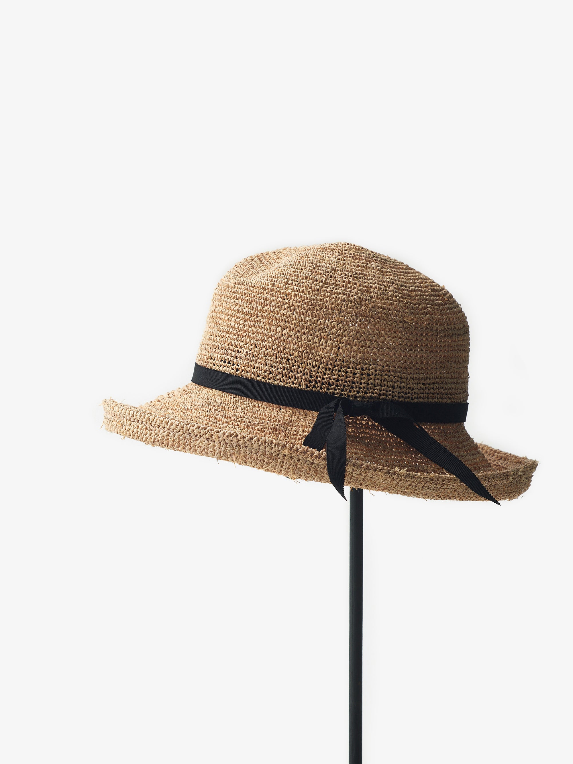 石田製帽/ラフィア糸入りかぎ編み/ソフトハットセーラ