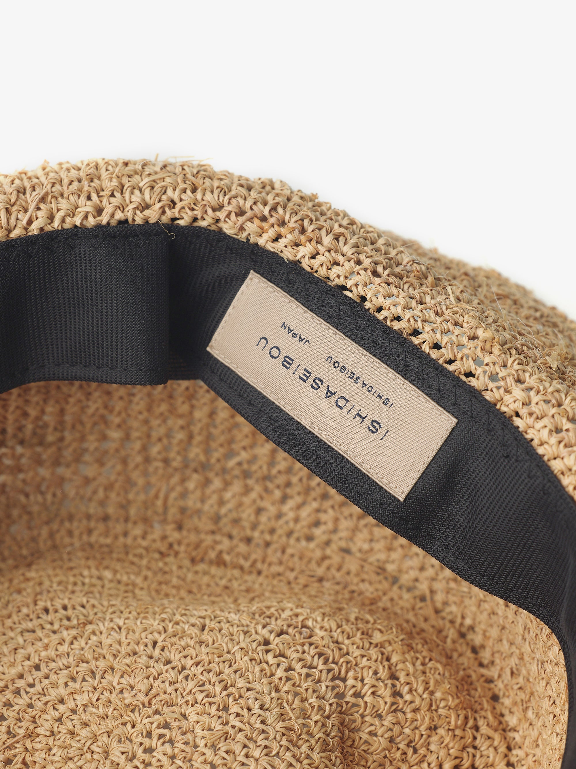 石田製帽/ラフィア糸入りかぎ編み/ソフトハットセーラ