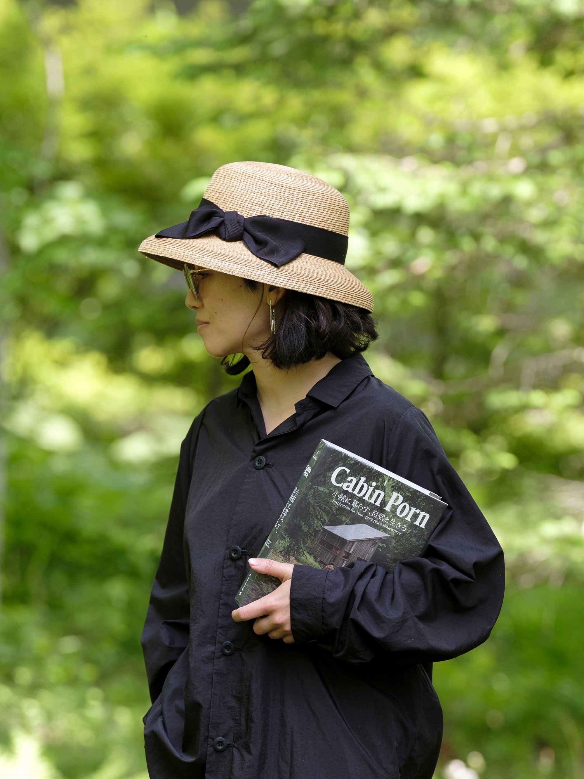 石田製帽/極細麦ストローハット/カサブランカ