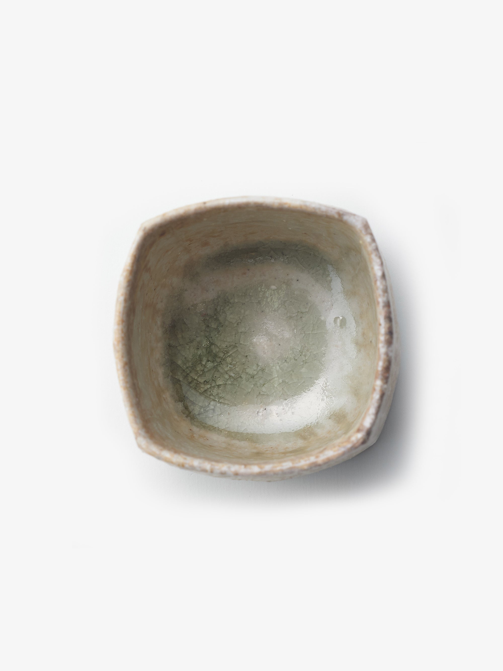 境道一/ミモザ灰釉/四角杯