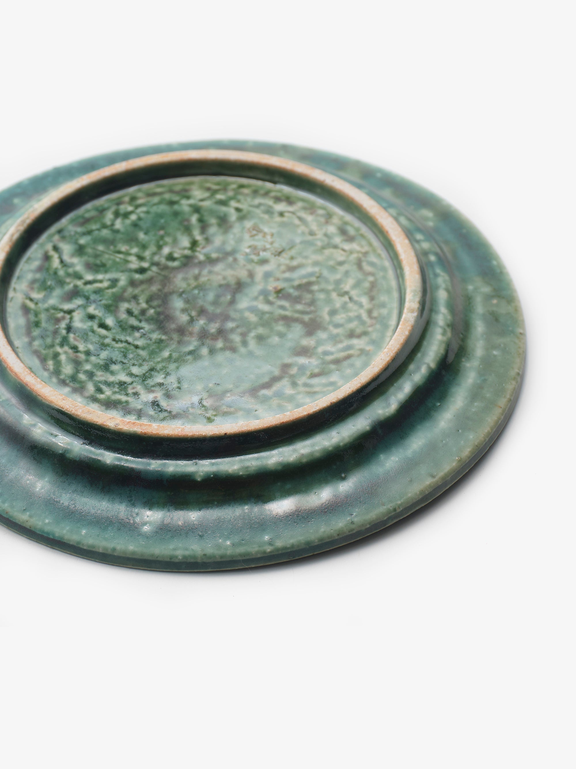 境道一/織部釉/リム皿