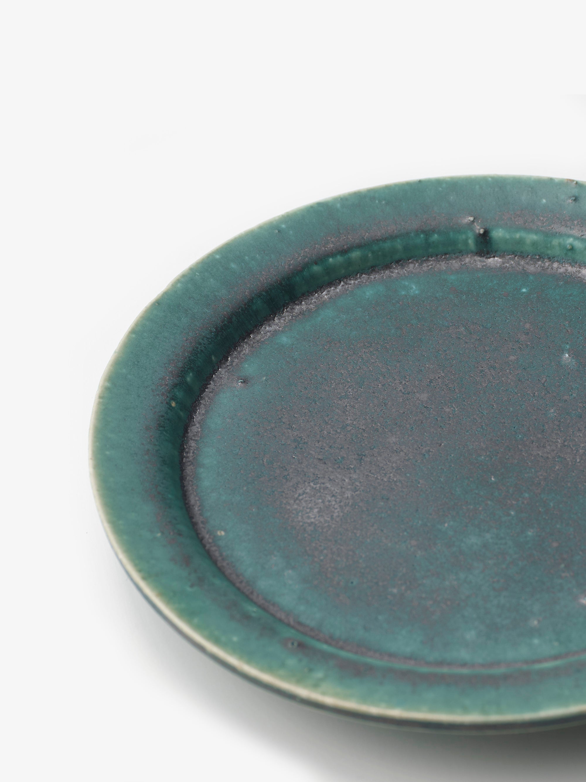 境道一/織部釉/リム皿