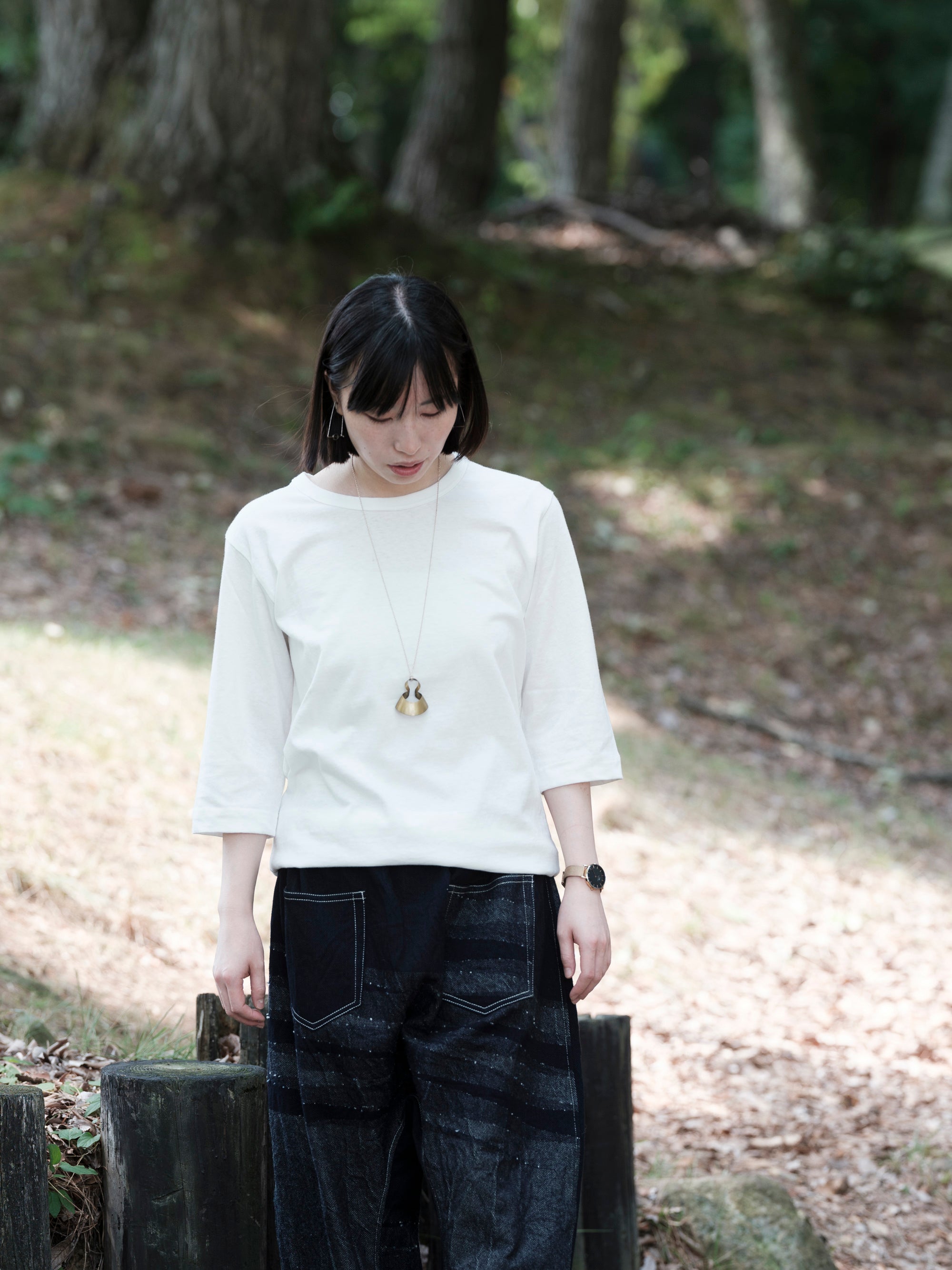 yohaku/HANMO/クオータースリーブTシャツ