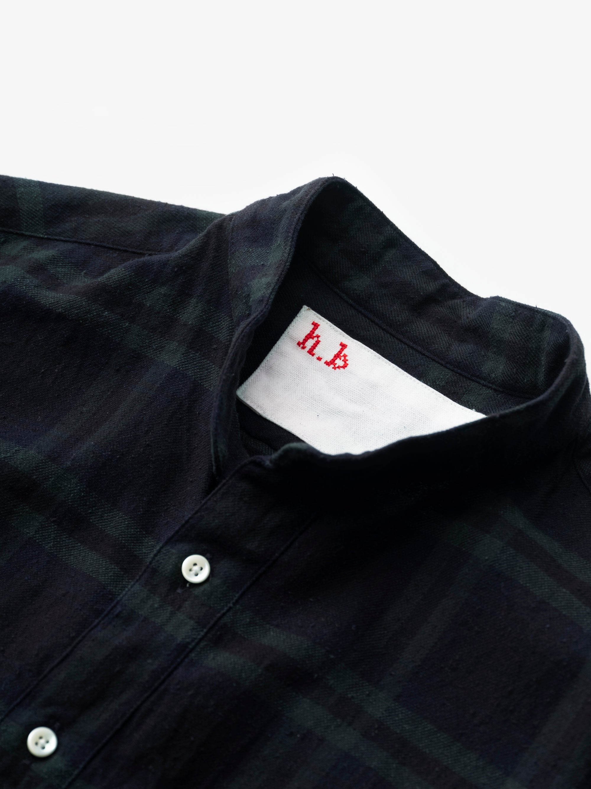 classico/h.b スタンドカラーシャツ/コットンシルク ビエラ