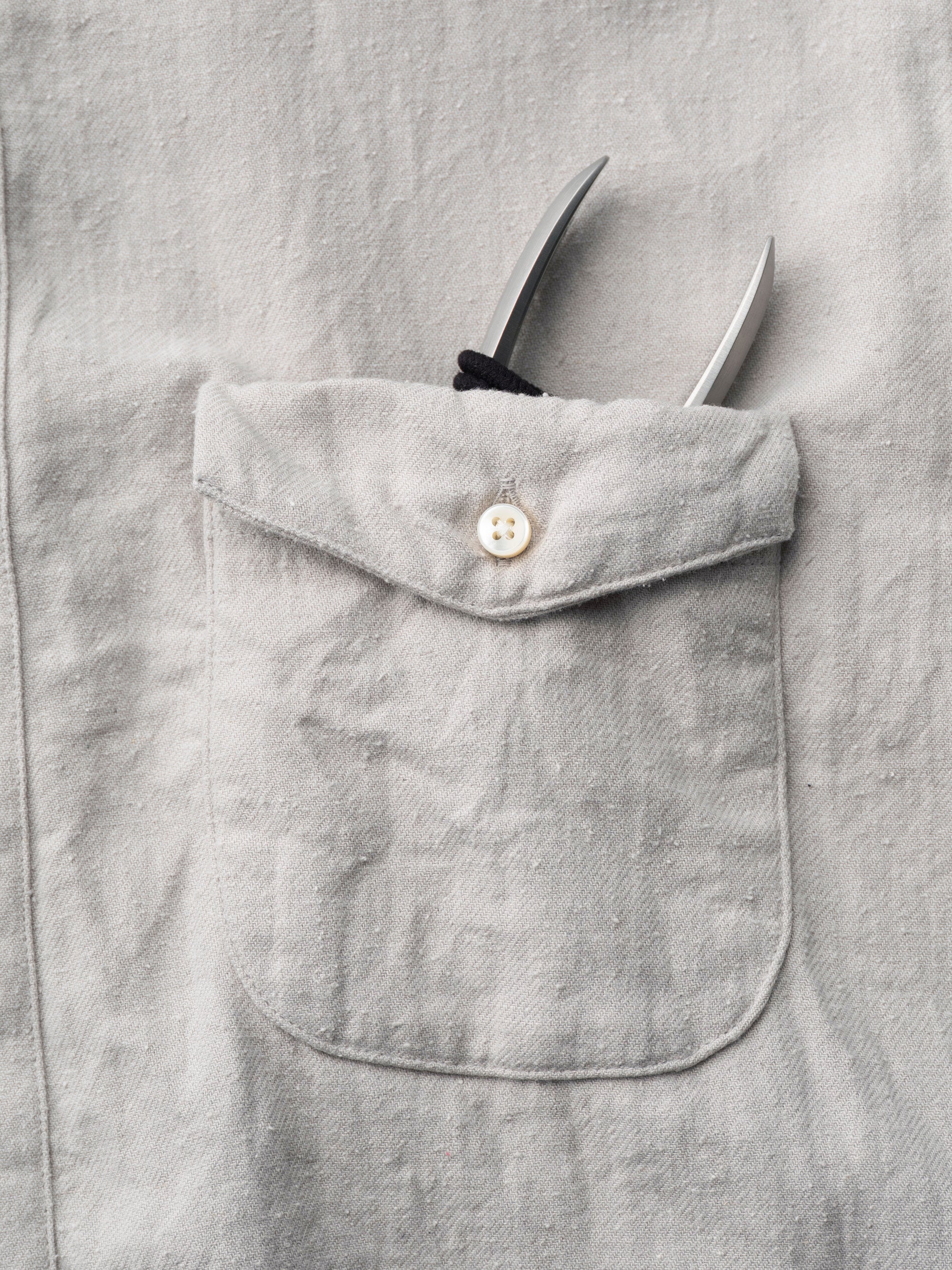 classico/h.b スタンドカラーシャツ/コットンシルク ビエラ